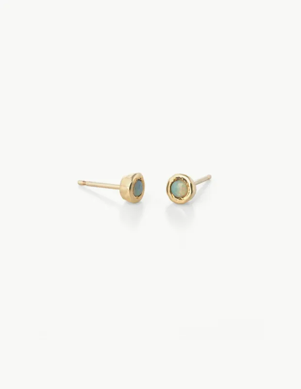 Tiny Dot Studs in White Opal sold by Kathryn Bentley