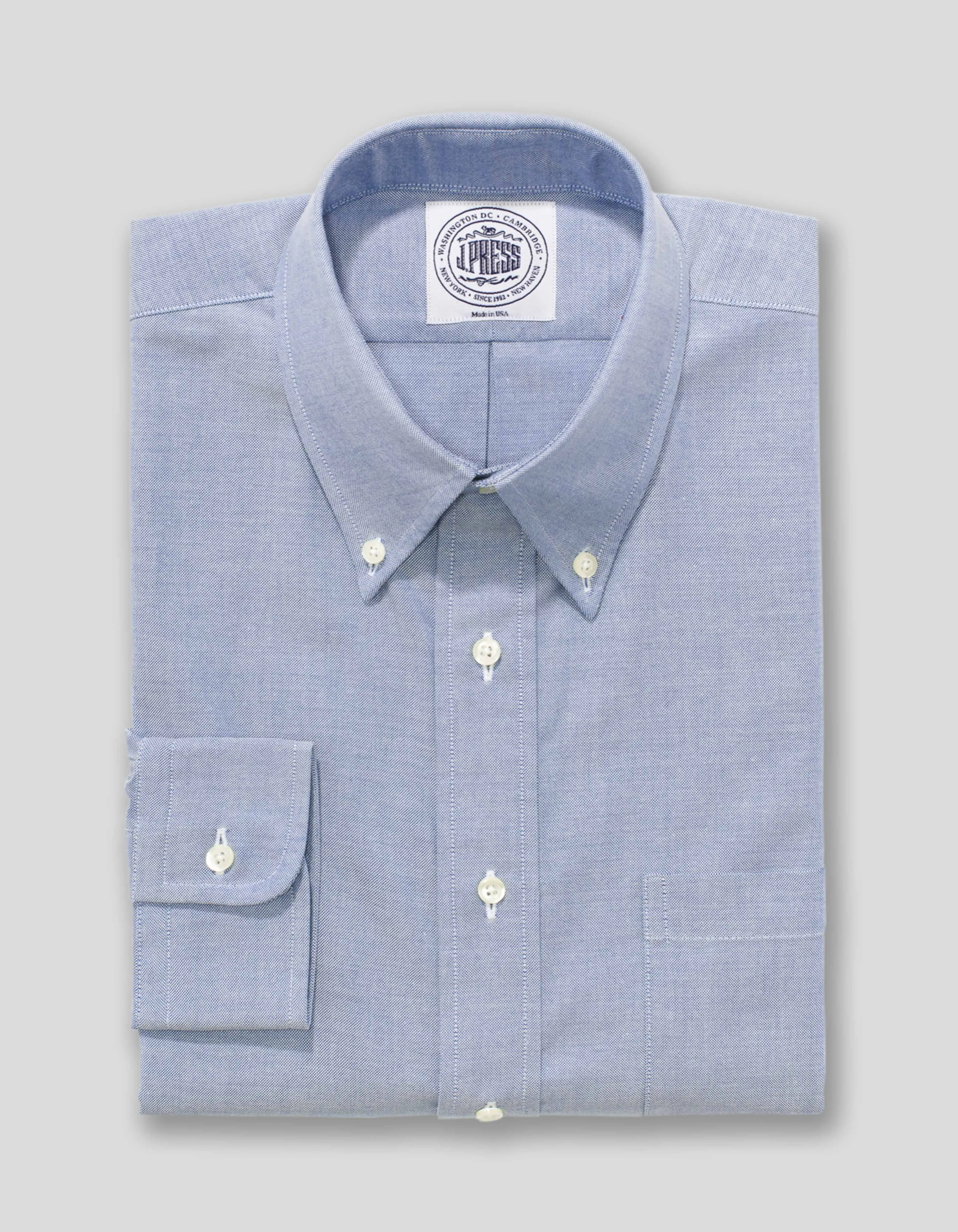 Made-in-USA Blue Oxford Cloth Button Down Shirt - Classic Fit sold by J. Press