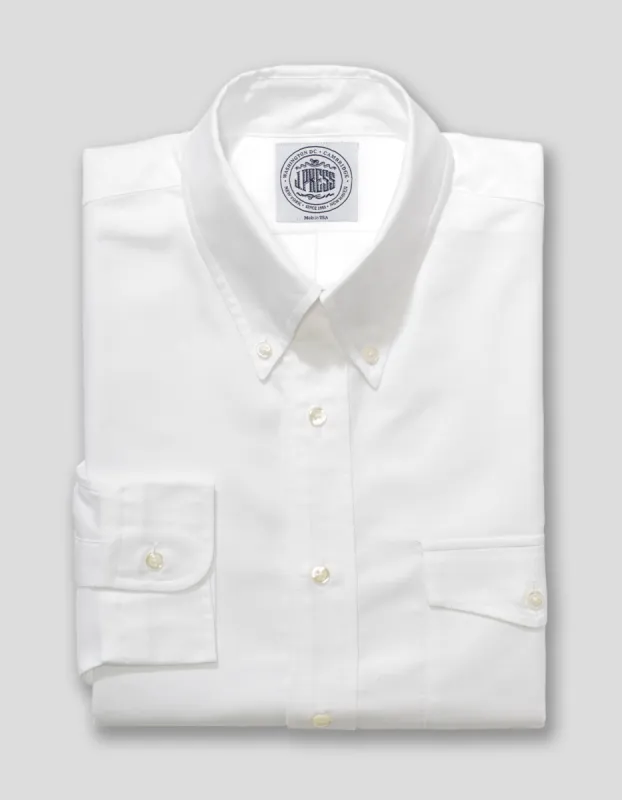 Oxford Cloth Button Down Dress Shirt - Flap Pocket sold by J. Press