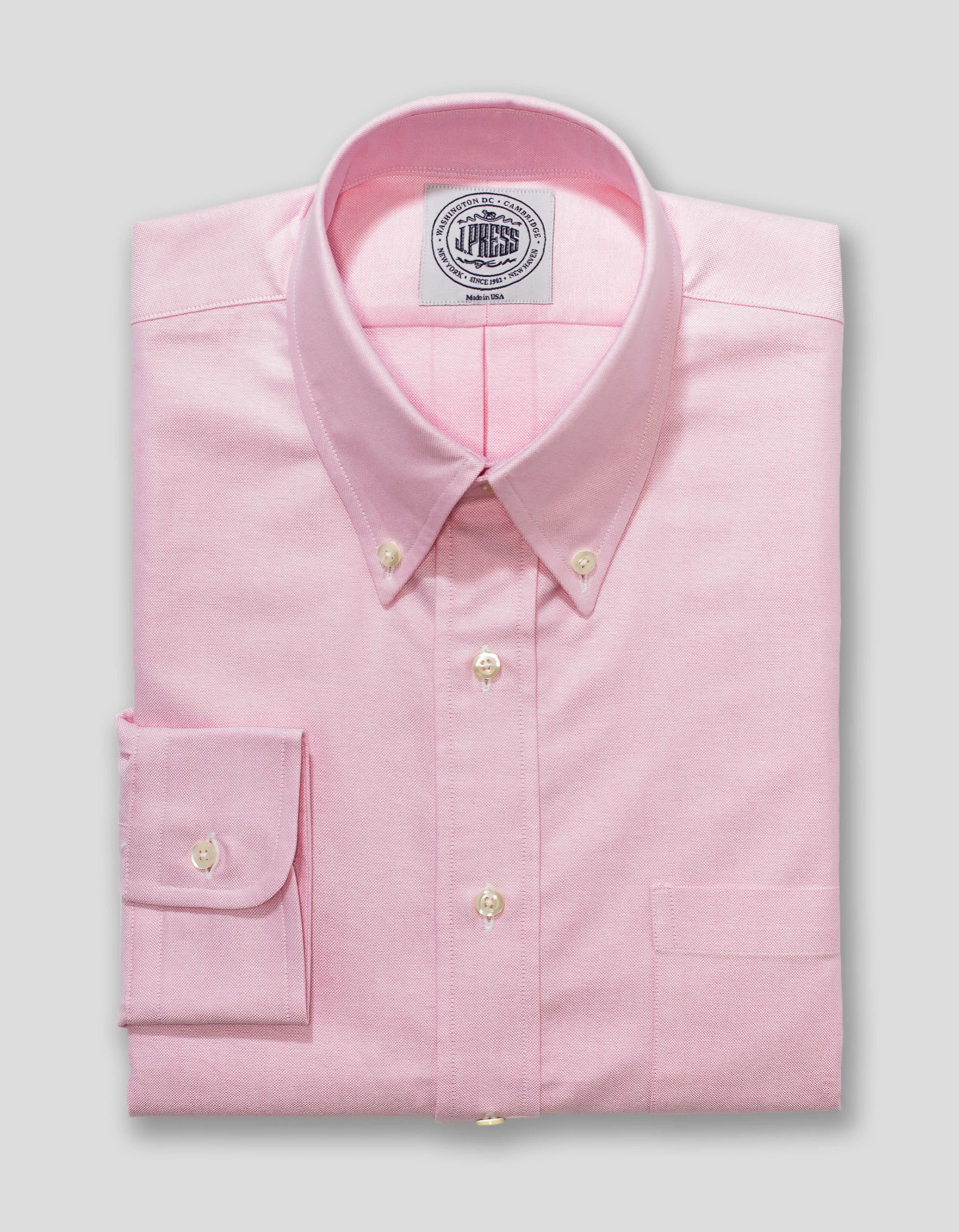 Made-in-USA Pink Oxford Cloth Button Down Shirt  - Classic Fit sold by J. Press