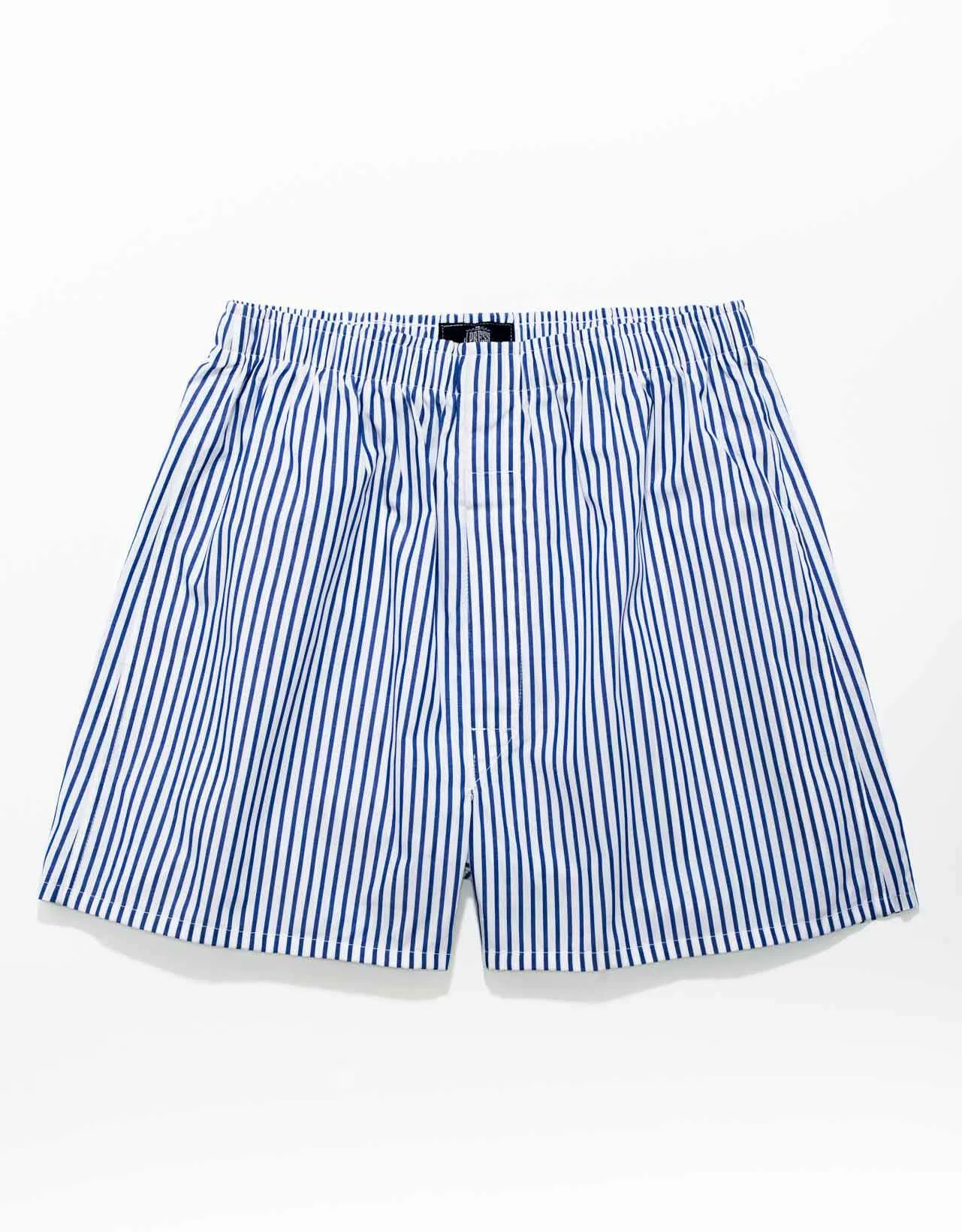 Blue Butcher Stripe Cotton Broadcloth Boxers sold by J. Press