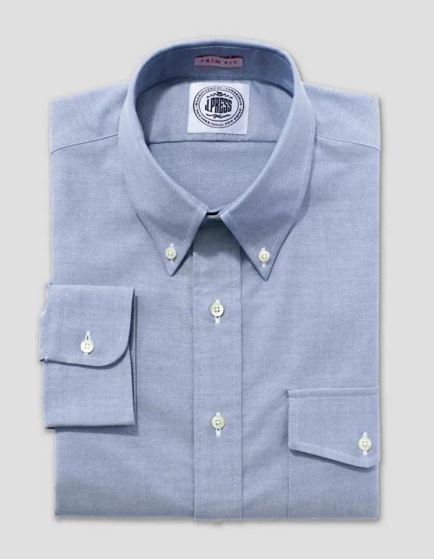 Made-in-USA Flap Pocket Blue Oxford Cloth Button Down Shirt - Regular Fit sold by J. Press