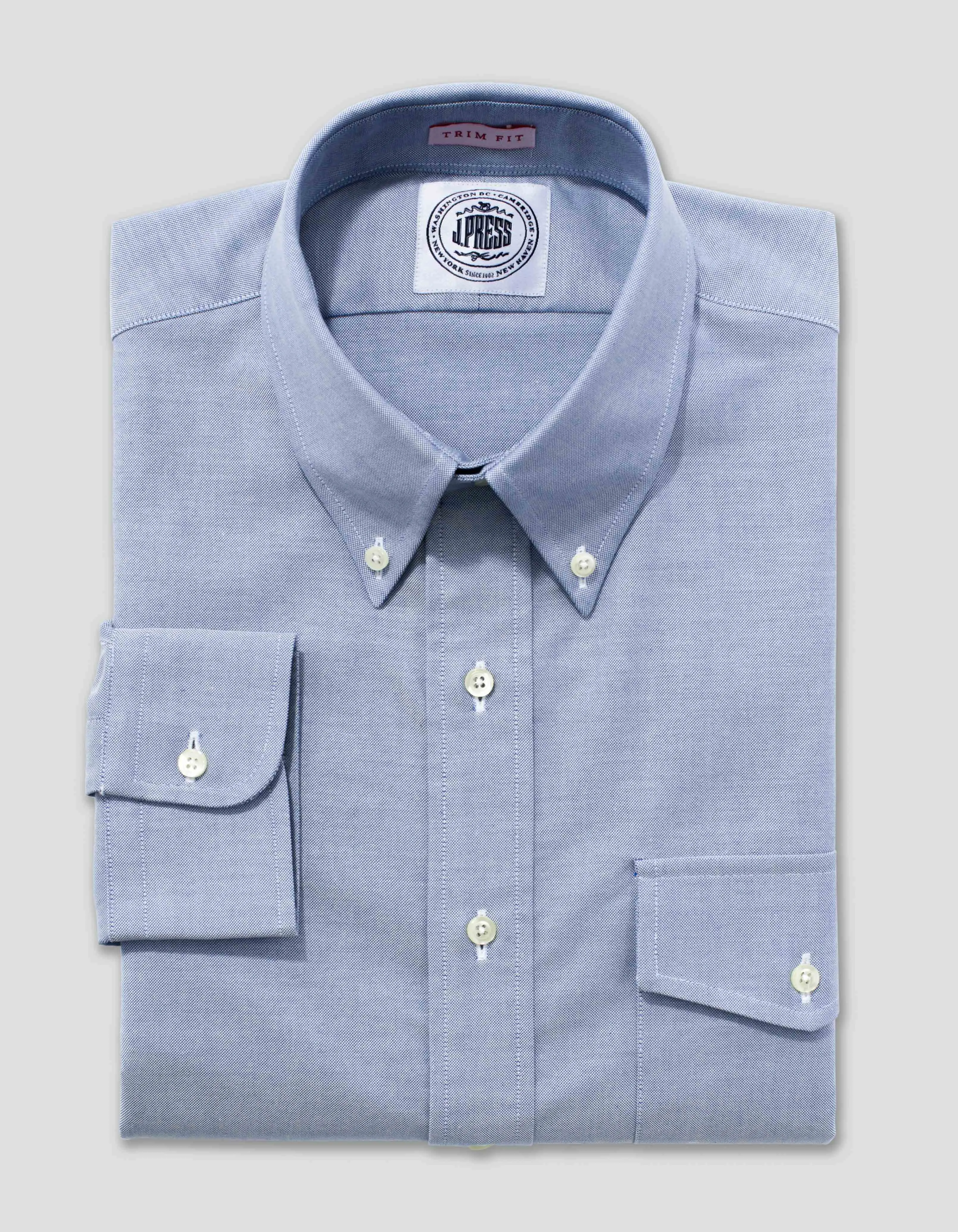 Made-in-USA Flap Pocket Blue Oxford Cloth Button Down Shirt - Regular Fit sold by J. Press