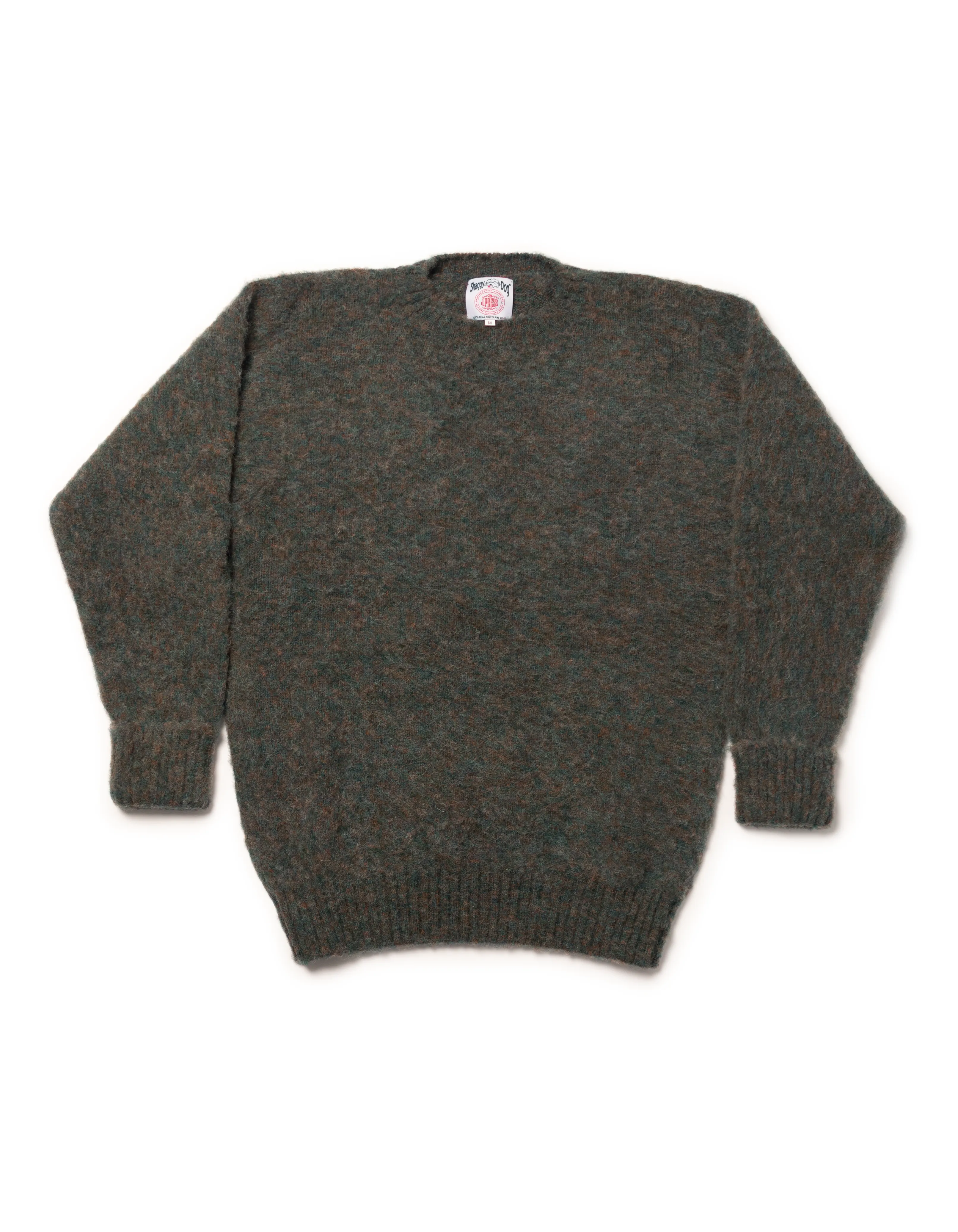 Made-in-Scotland Brown & Blue Marl Shaggy Dog Sweater - Classic Fit sold by J. Press