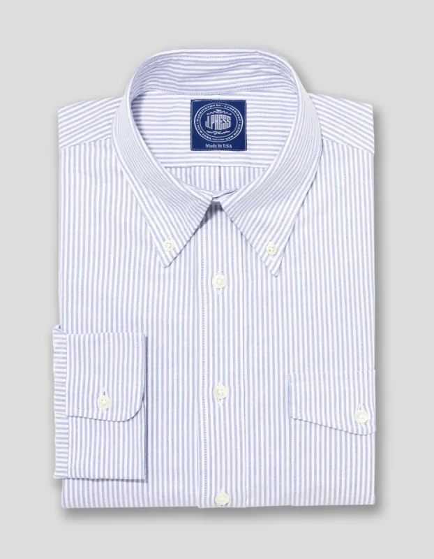 University Stripe Oxford Cloth Dress Shirt - Flap Pocket sold by J. Press