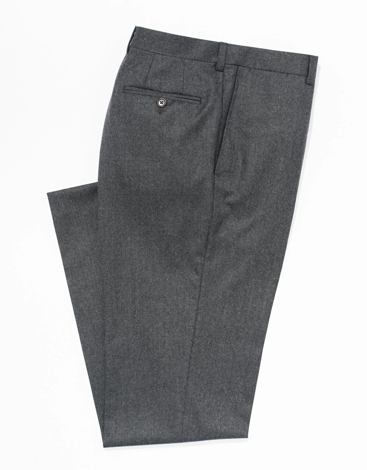 Made-in-Canada Medium Grey Wool Flannel Trouser sold by J. Press