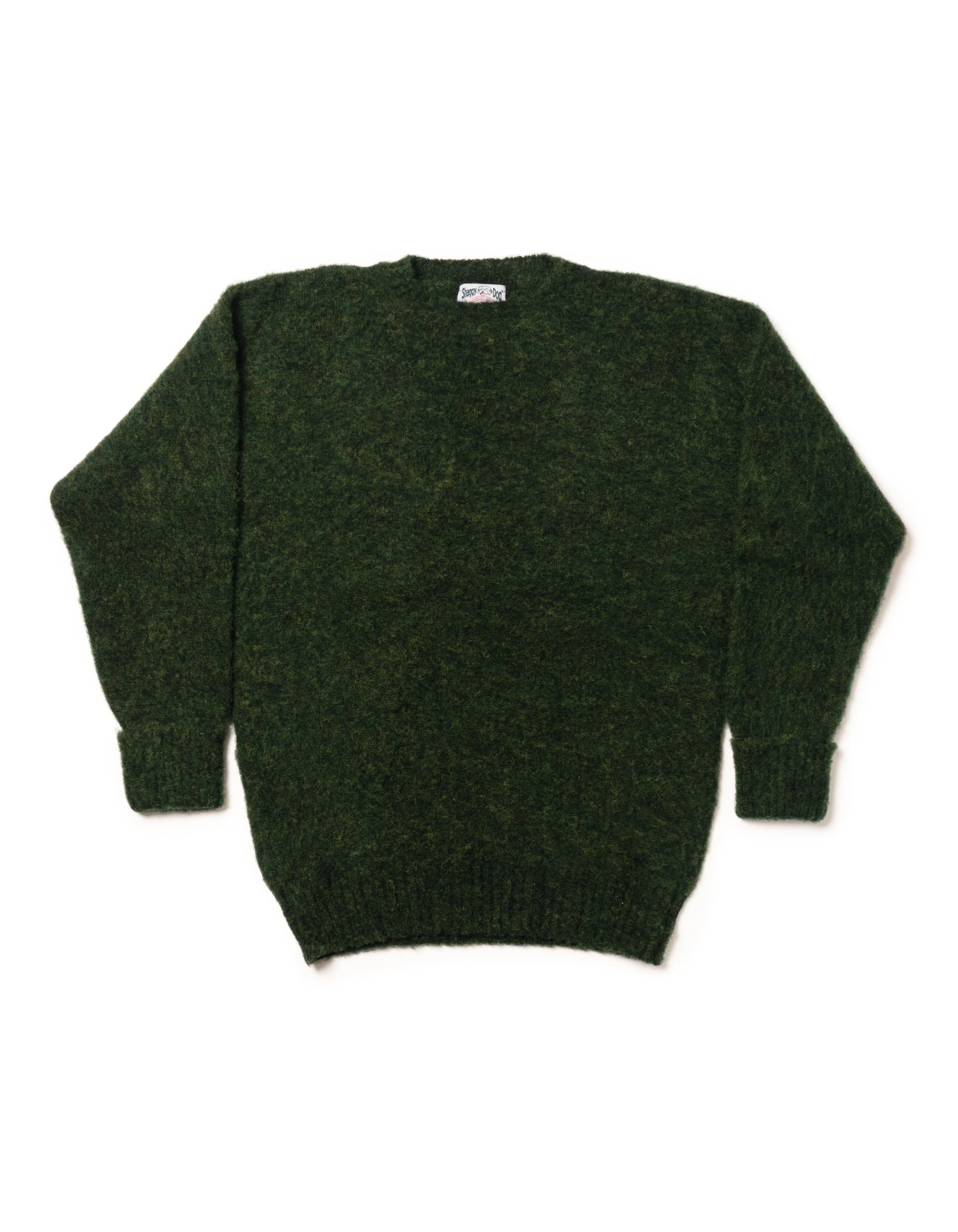 Made-in-Scotland Dark Green Marl Shaggy Dog Sweater - Classic Fit sold by J. Press