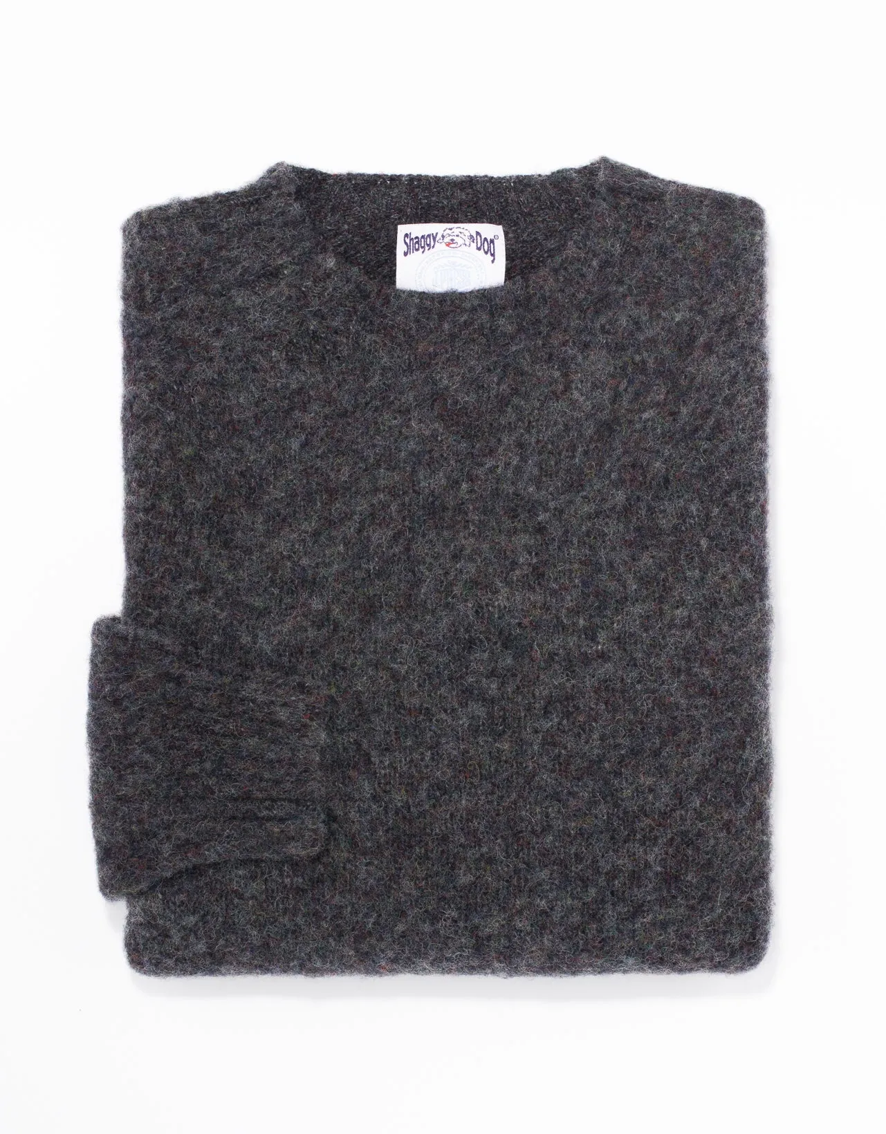 Made-in-Scotland Charcoal Mix Shaggy Dog Sweater - Trim Fit sold by J. Press