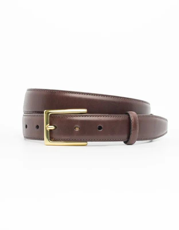 Italian Leather Belt - Polished Brass Buckle sold by J. Press