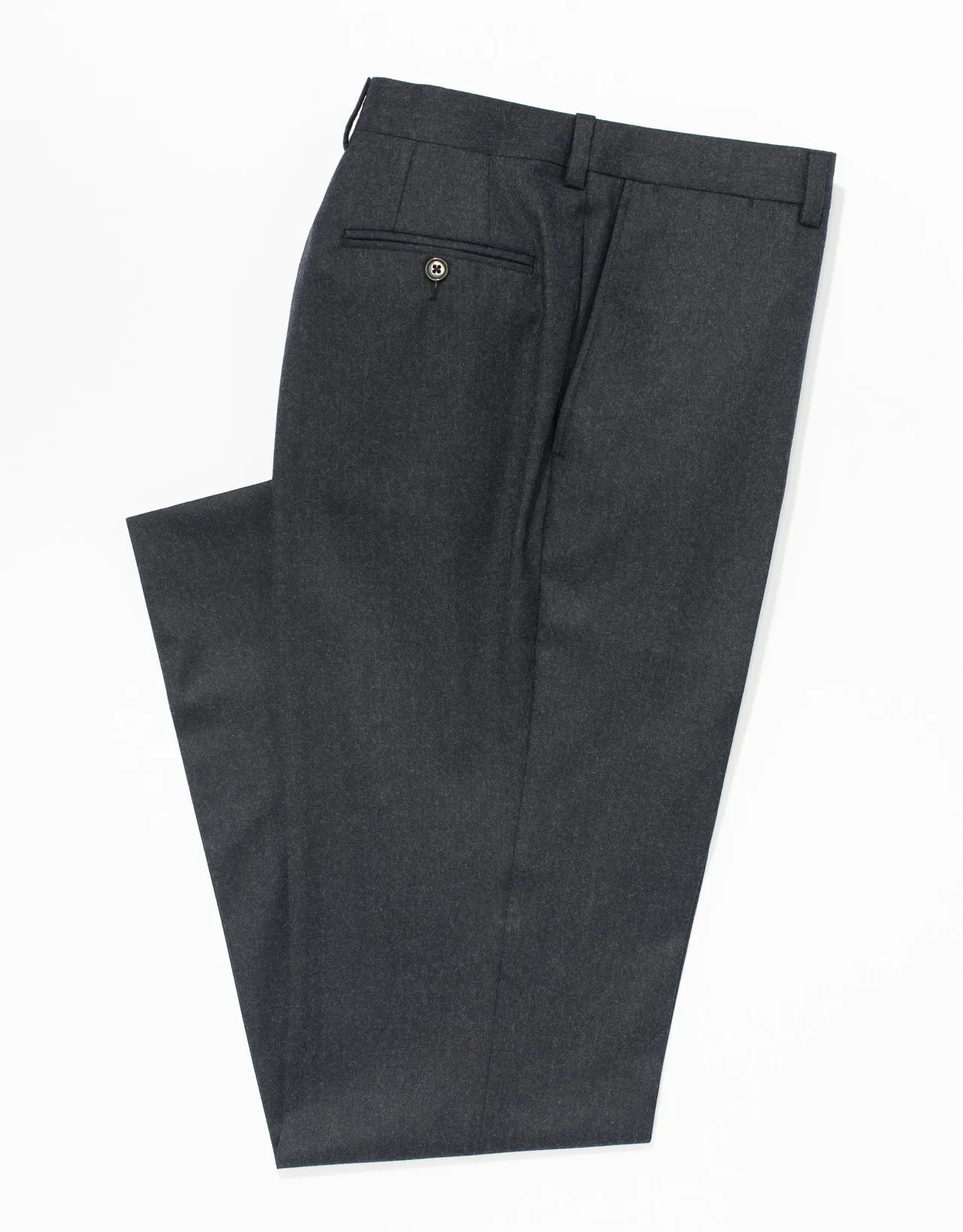 Made-in-Canada Charcoal Wool Flannel Trouser sold by J. Press