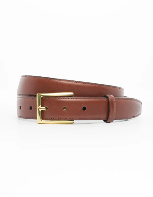 Italian Leather Belt - Polished Brass Buckle sold by J. Press