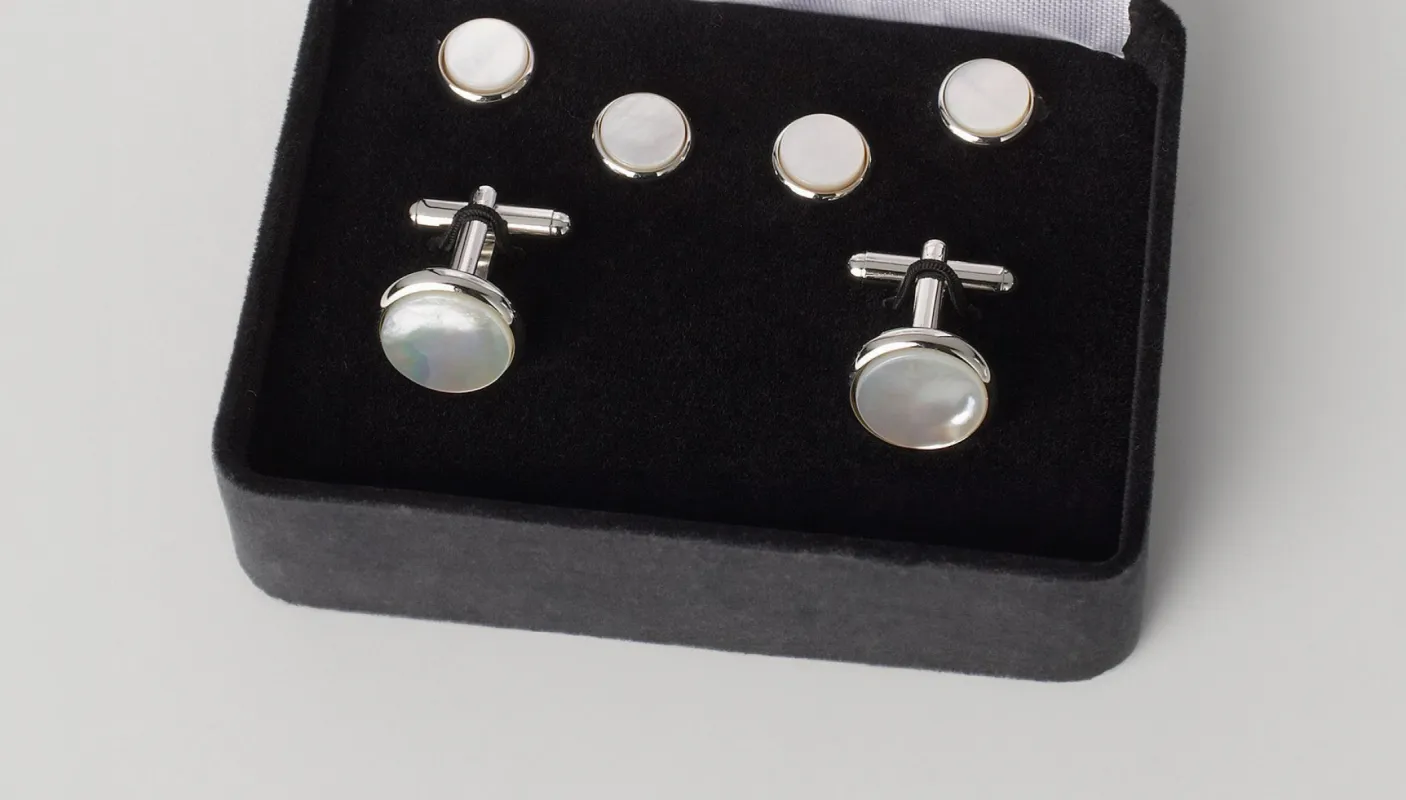 Mother of Pearl Cufflink And Stud Set sold by J. Press