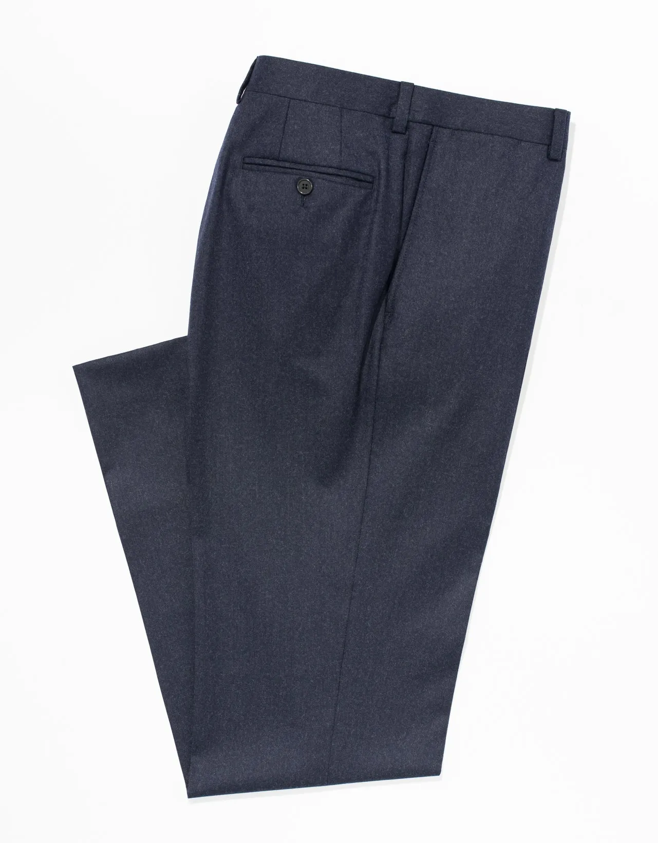 Made-in-Canada Dark Blue Wool Flannel Trouser sold by J. Press