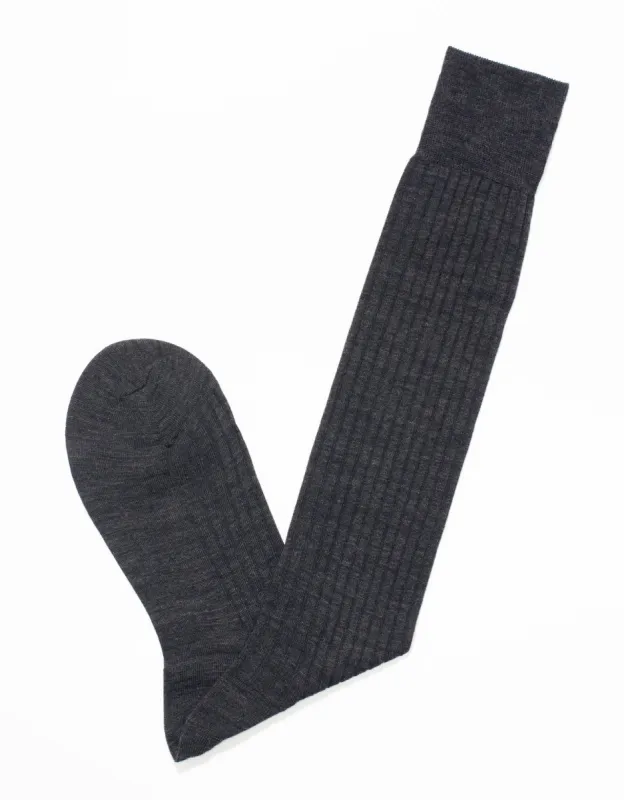Made-in-England Over-the-Calf Merino Wool Socks sold by J. Press