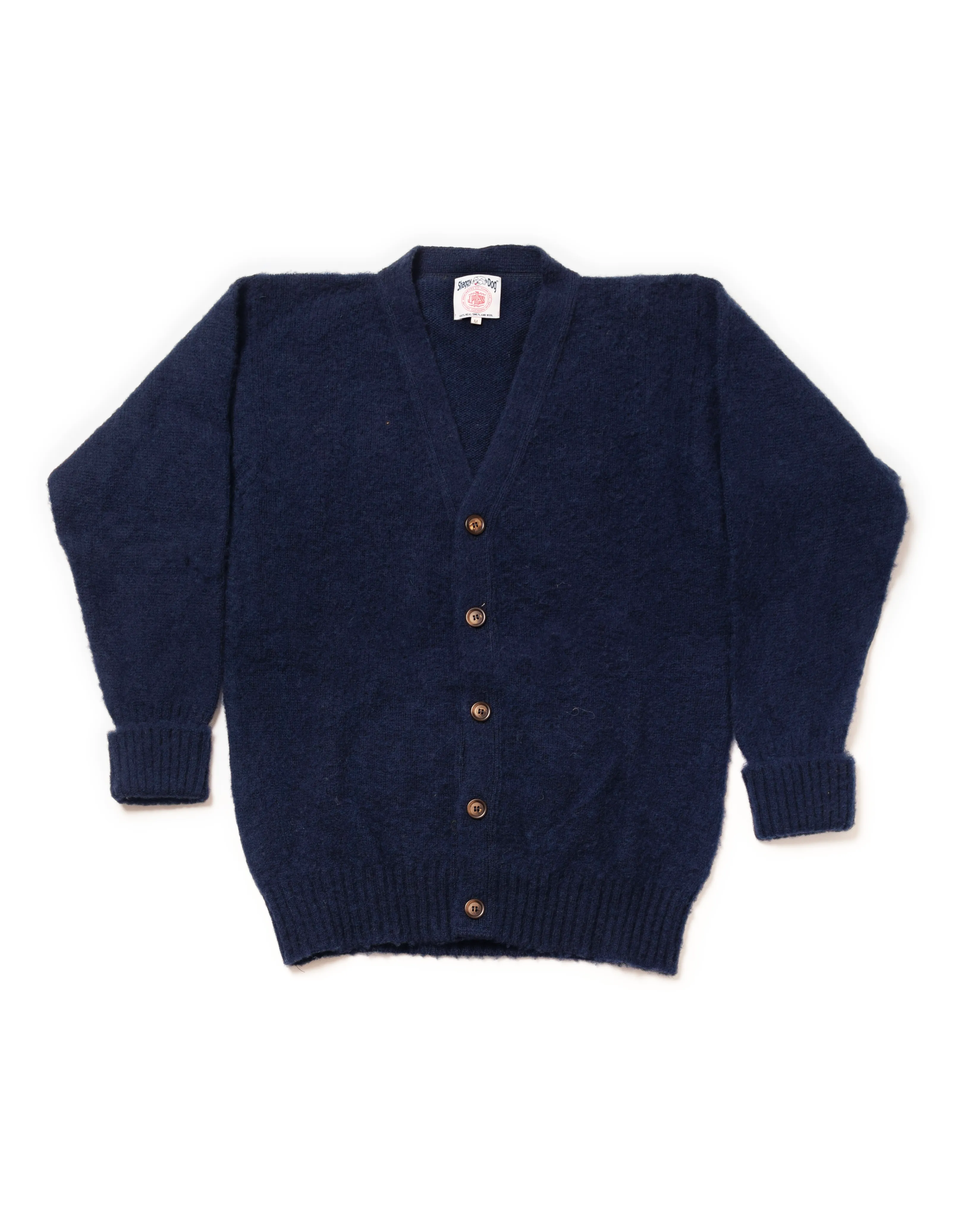 Made-in-Scotland Navy Shaggy Dog Cardigan Sweater - Classic Fit sold by J. Press