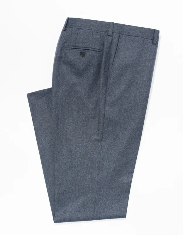 BLUE WOOL FLANNEL TROUSERS sold by J. Press