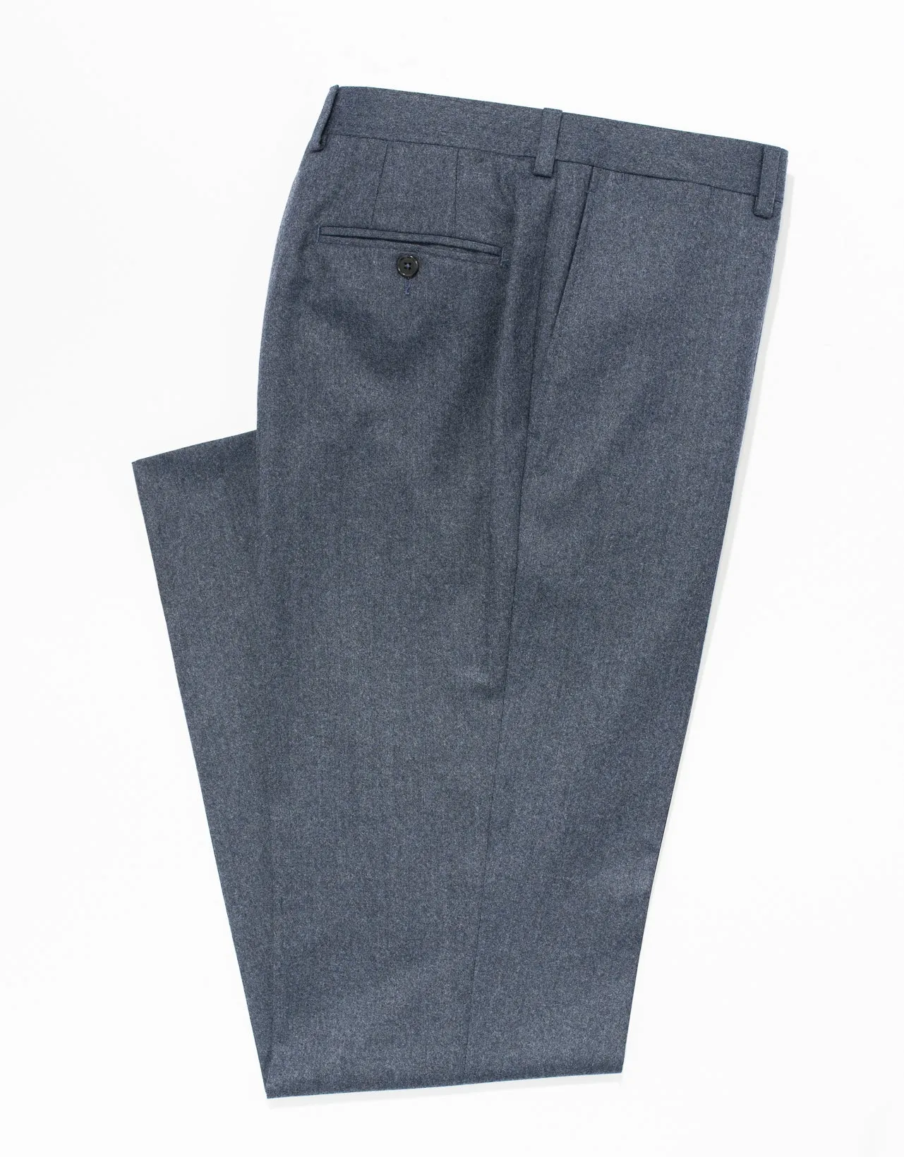Made-in-Canada Blue Wool Flannel Trouser sold by J. Press
