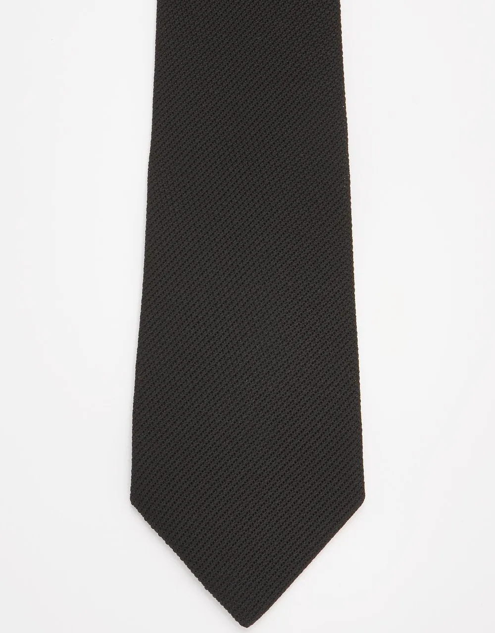 Made-in-England Solid Black Grenadine Tie sold by J. Press product image thumbnail 2