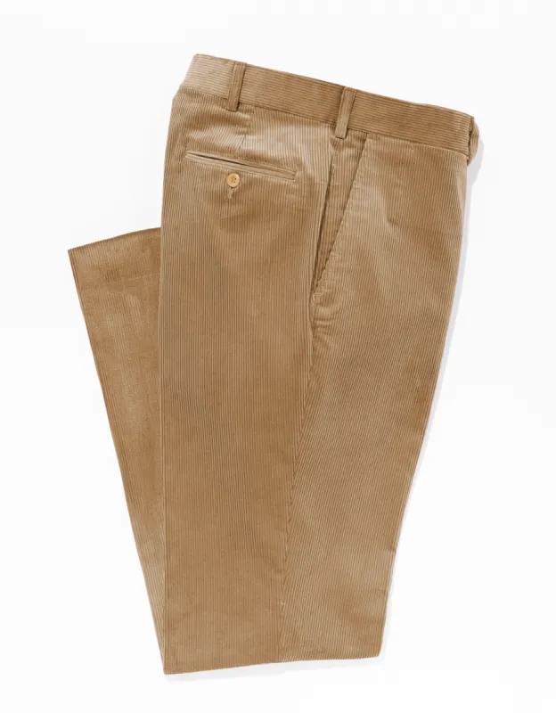 Made-in-USA Tan Wide Wale British Corduroy Pant sold by J. Press