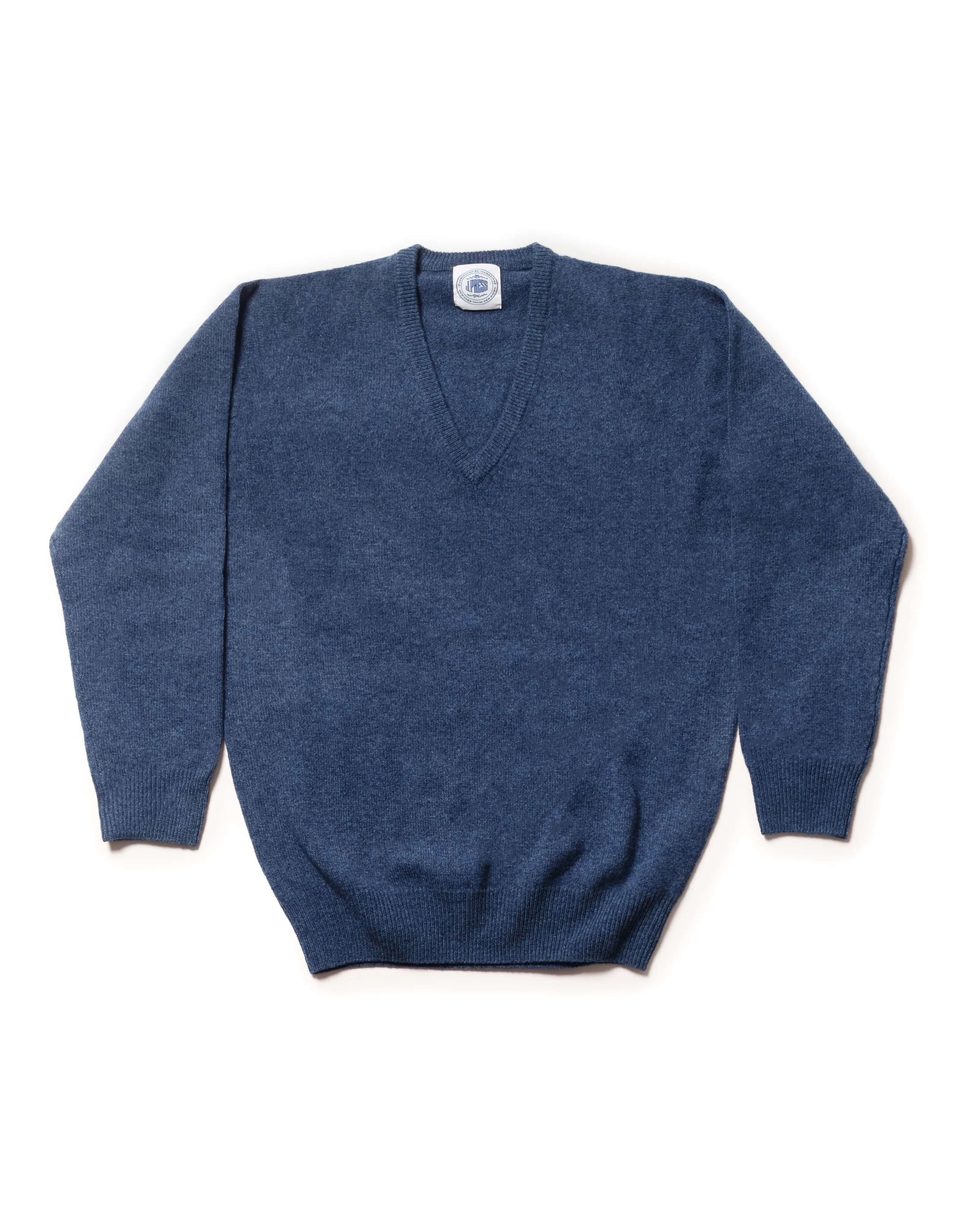 LAMBSWOOL GEELONG V NECK SWEATER - BLUE sold by J. Press
