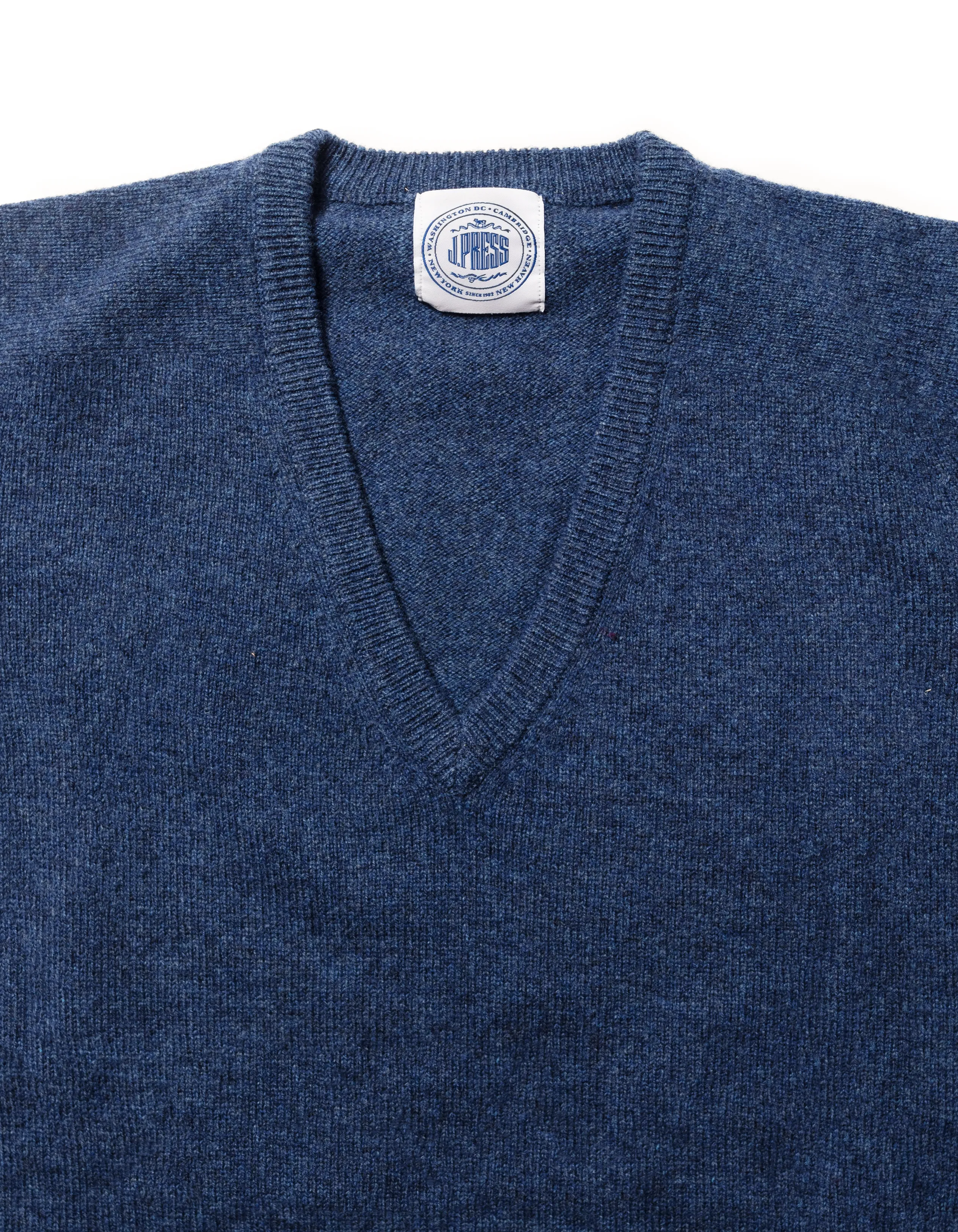 LAMBSWOOL GEELONG V NECK SWEATER - BLUE sold by J. Press product image thumbnail 2