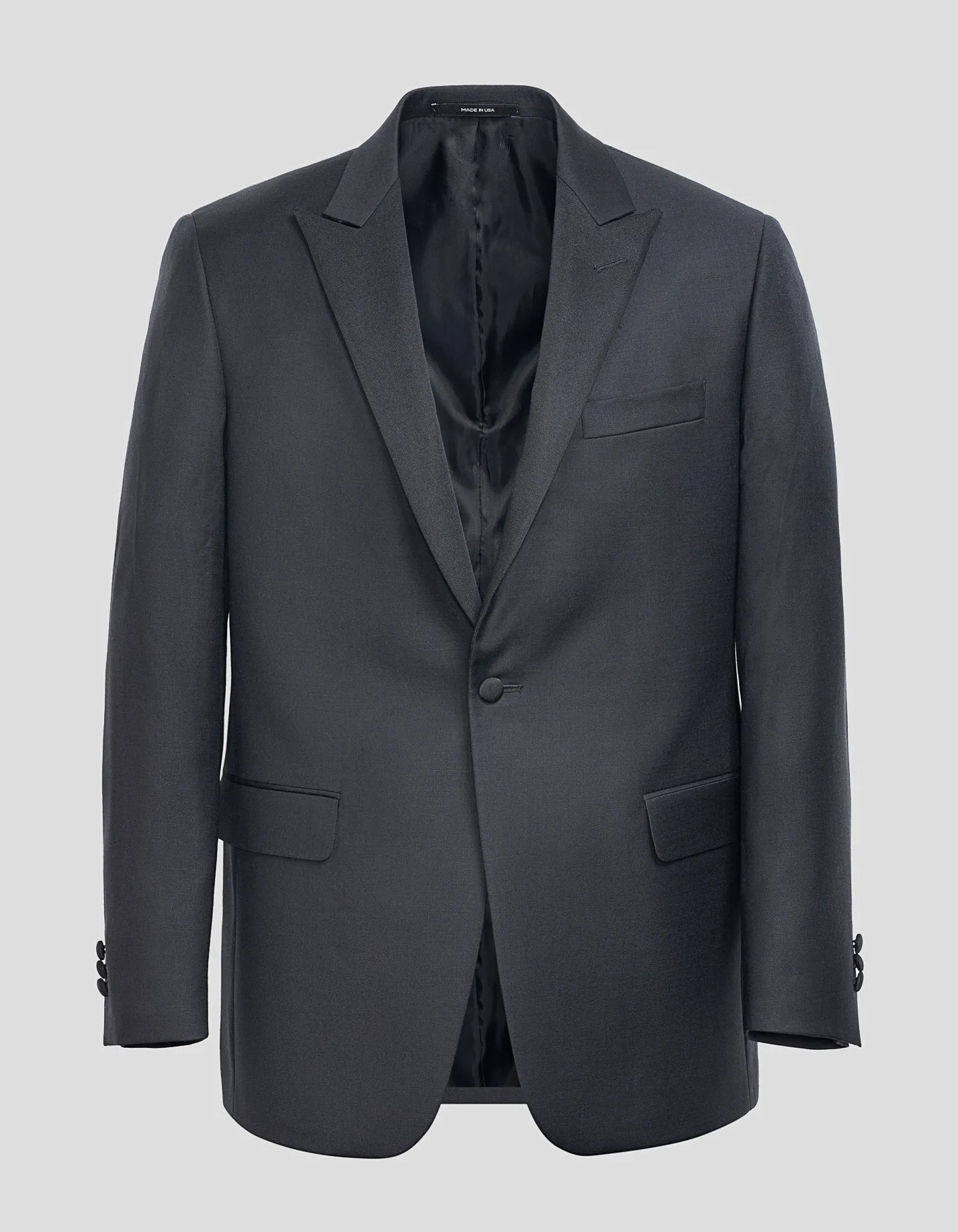 Made-in-USA Grosgrain Peak Lapel Tuxedo sold by J. Press