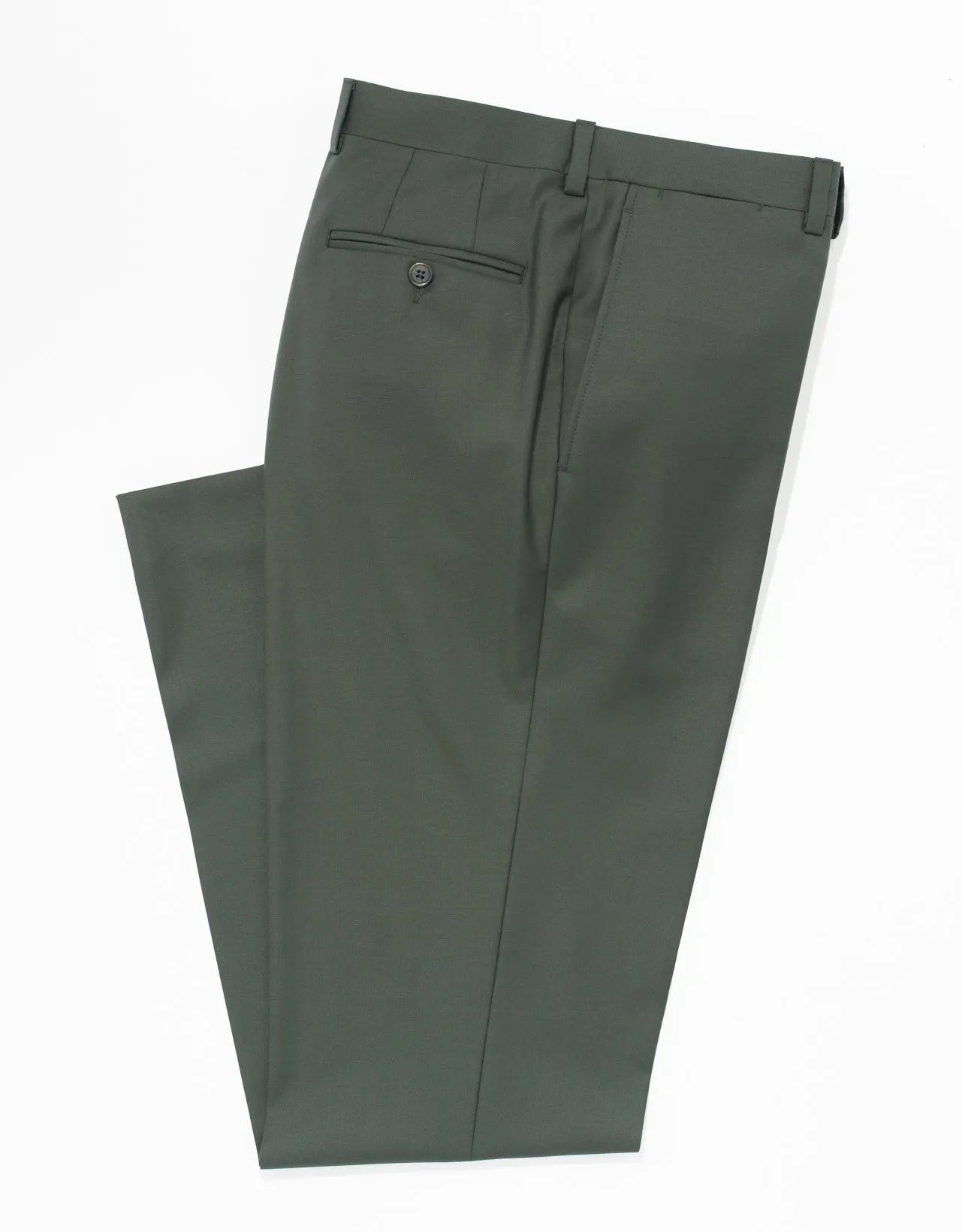 OLIVE WOOL TWILL TROUSERS - CLASSIC FIT sold by J. Press