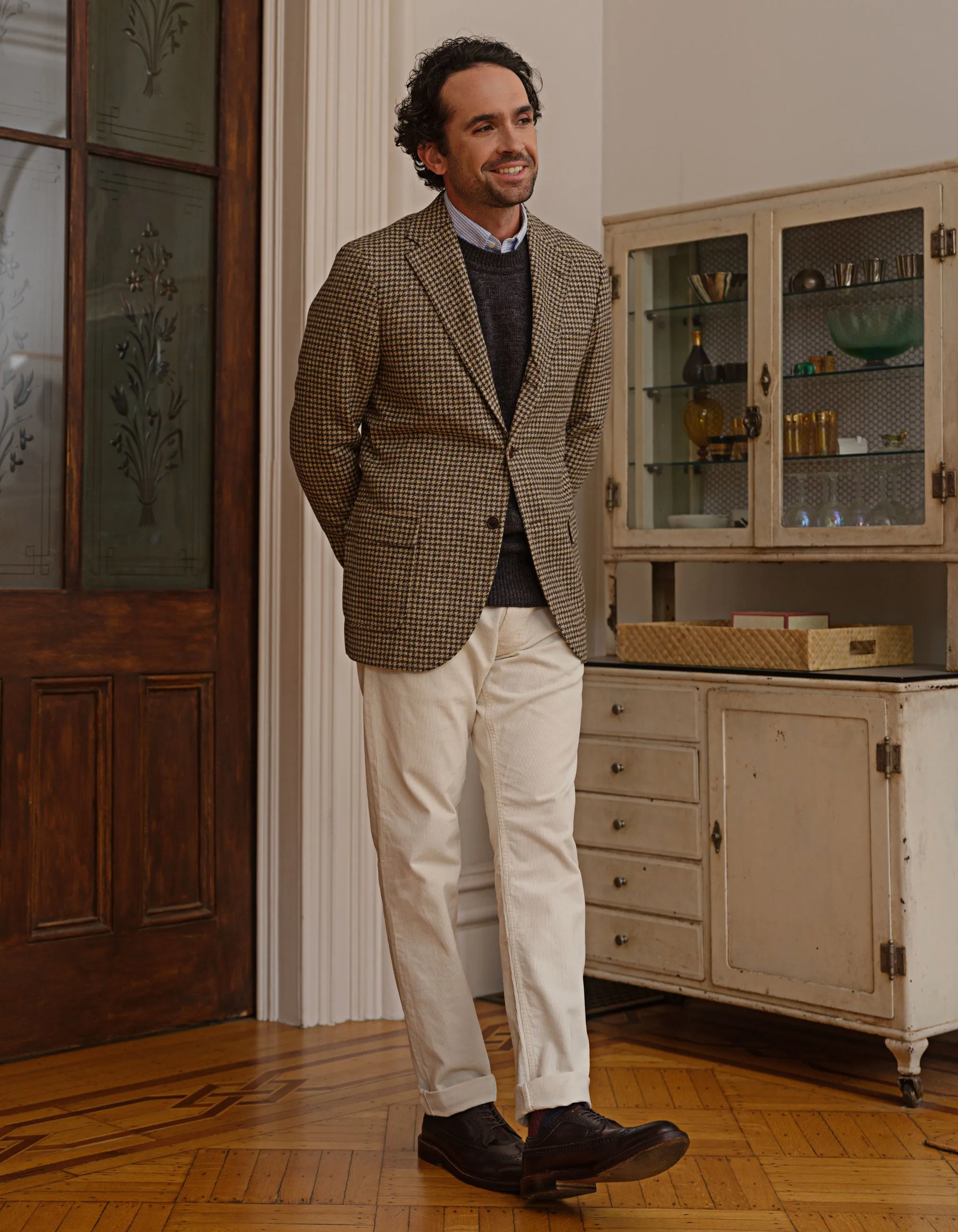 Tan & Brown Houndstooth Sport Coat - Trim Fit sold by J. Press product image thumbnail 2