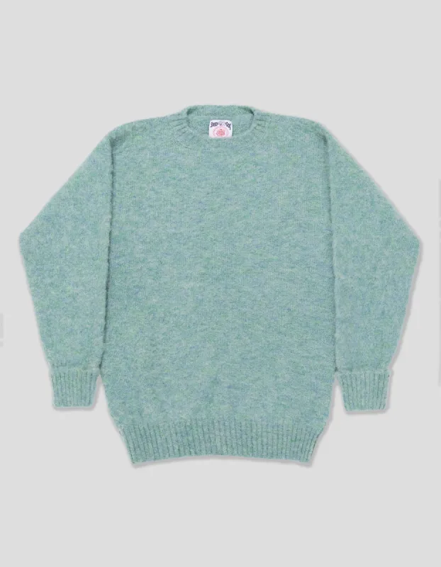 Made-in-Scotland Light Green Mix Shaggy Dog Sweater - Classic Fit sold by J. Press