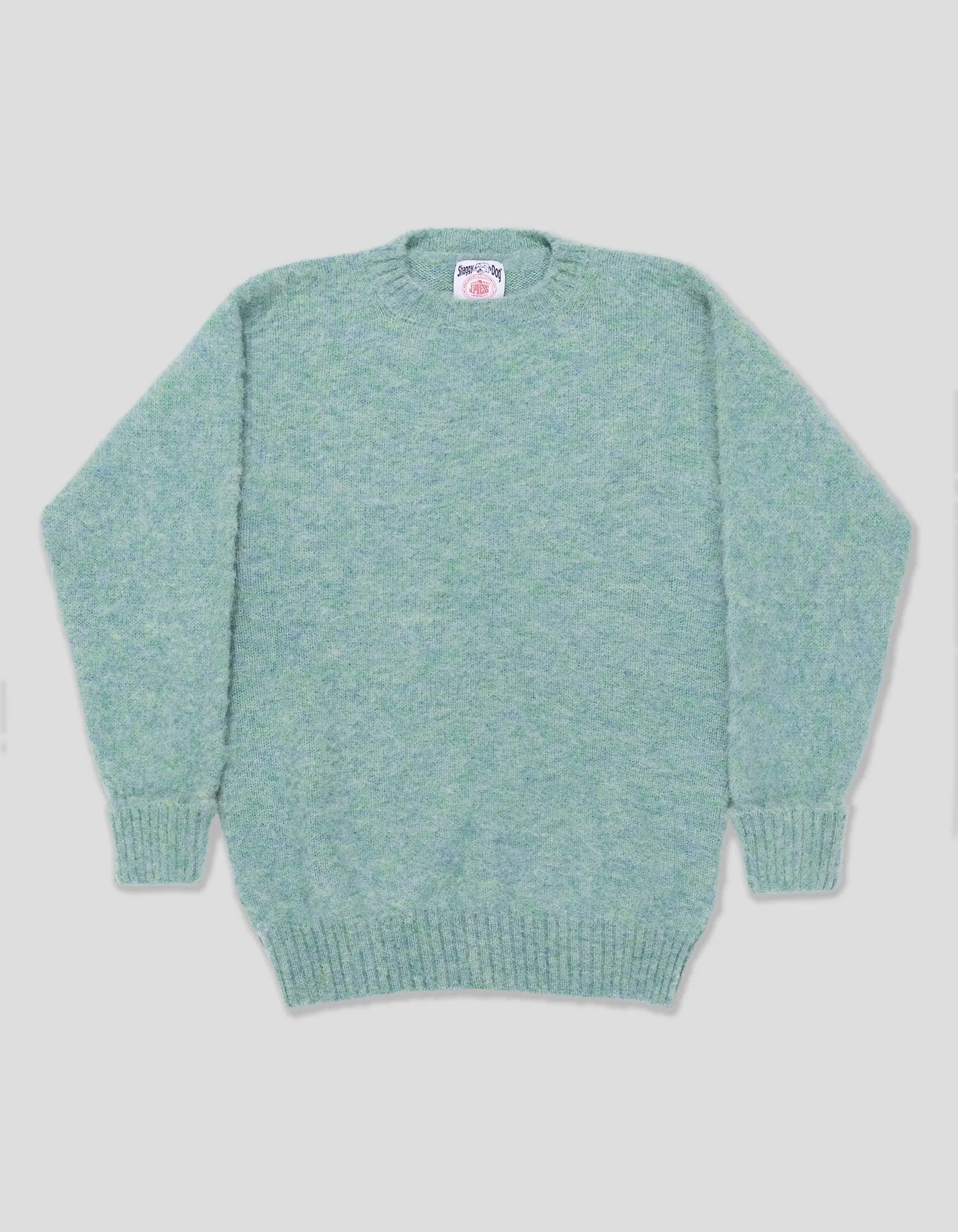 Made-in-Scotland Light Green Mix Shaggy Dog Sweater - Classic Fit sold by J. Press
