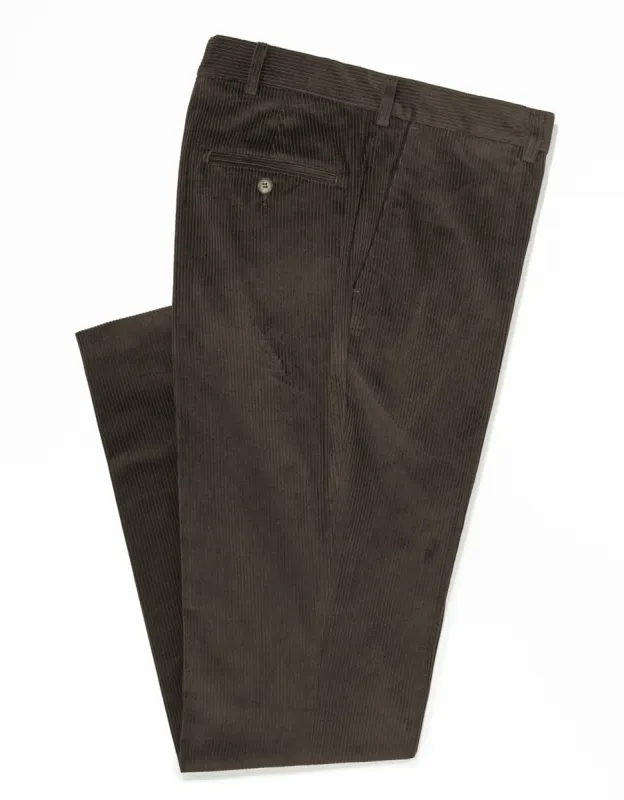 Made-in-USA Olive Wide Wale British Corduroy Pant sold by J. Press