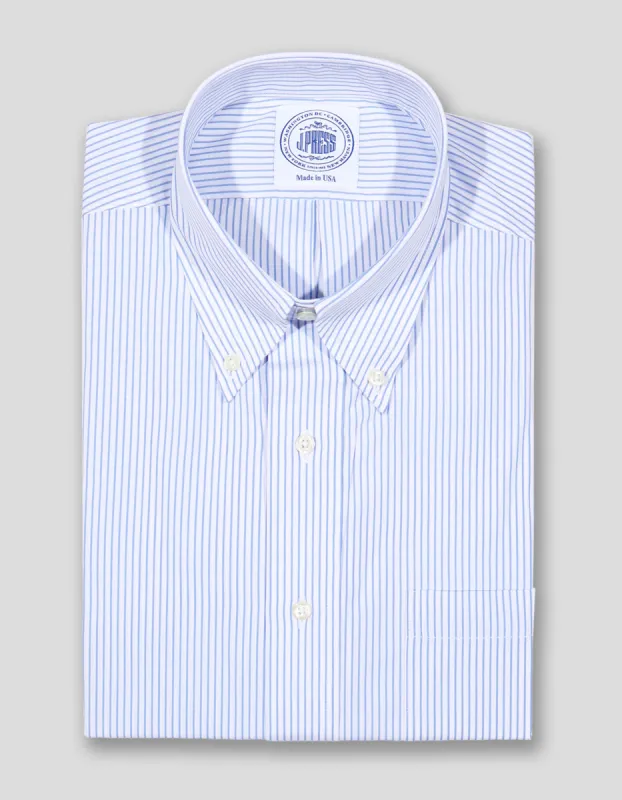 LIGHT BLUE PINSTRIPE STRIPE DRESS SHIRT sold by J. Press