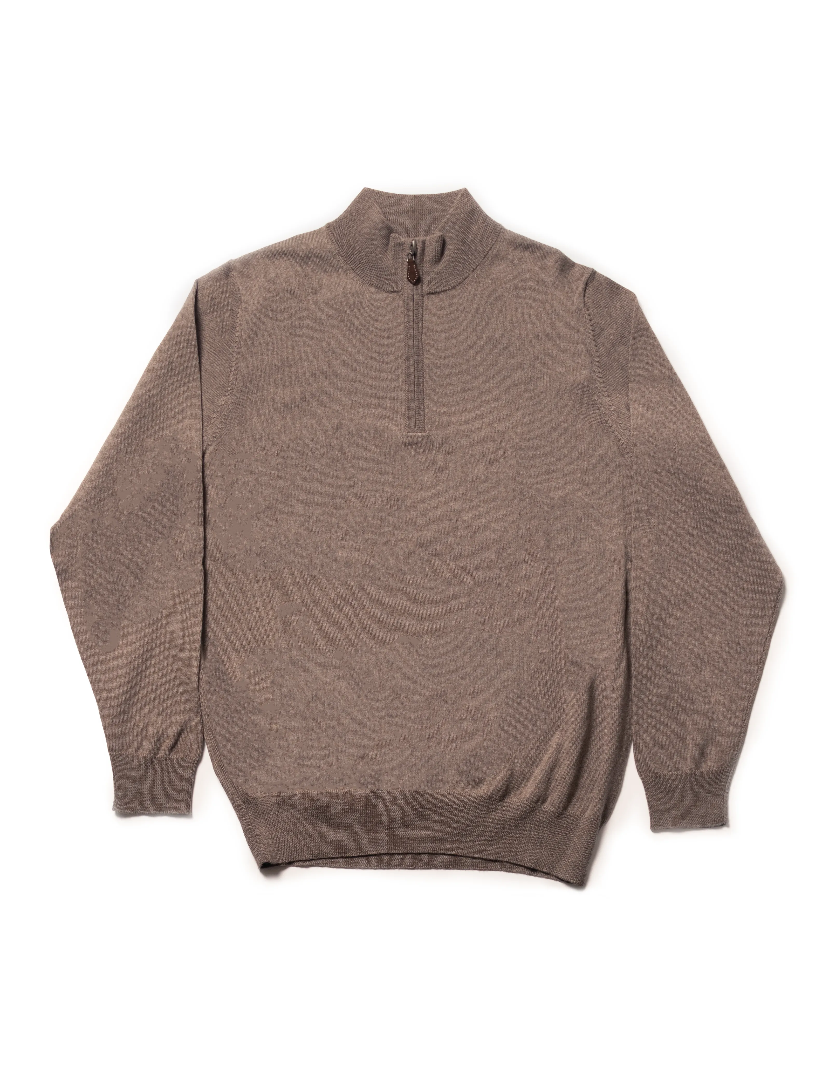 MERINO WOOL QUARTER ZIP UP - TAN sold by J. Press