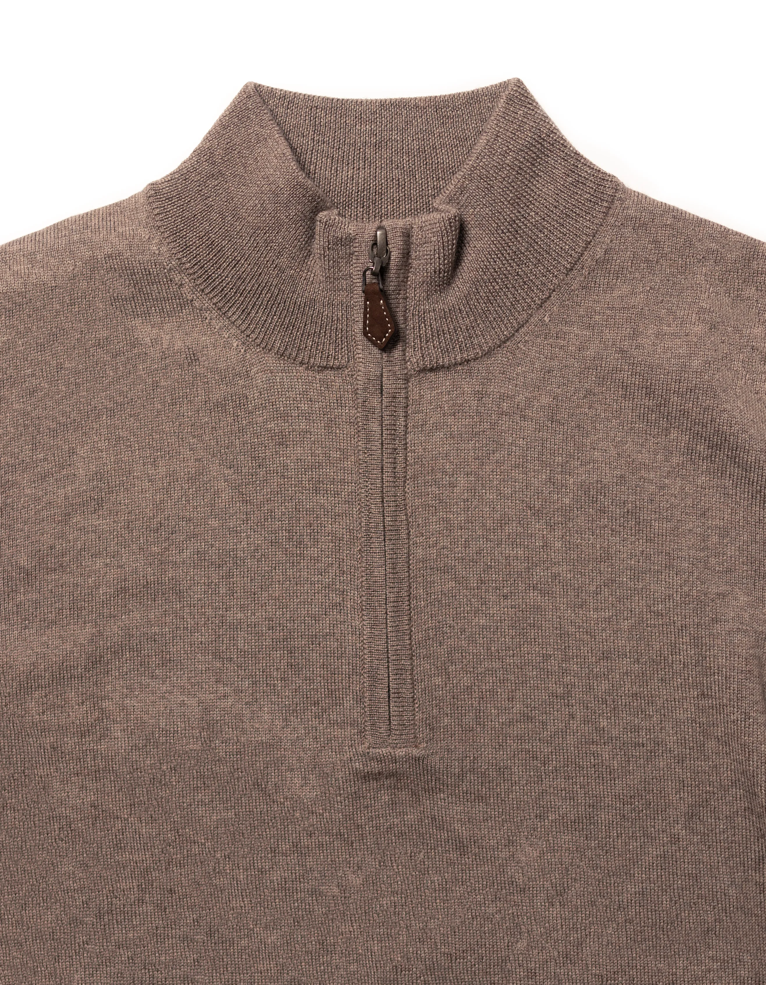MERINO WOOL QUARTER ZIP UP - TAN sold by J. Press product image thumbnail 2