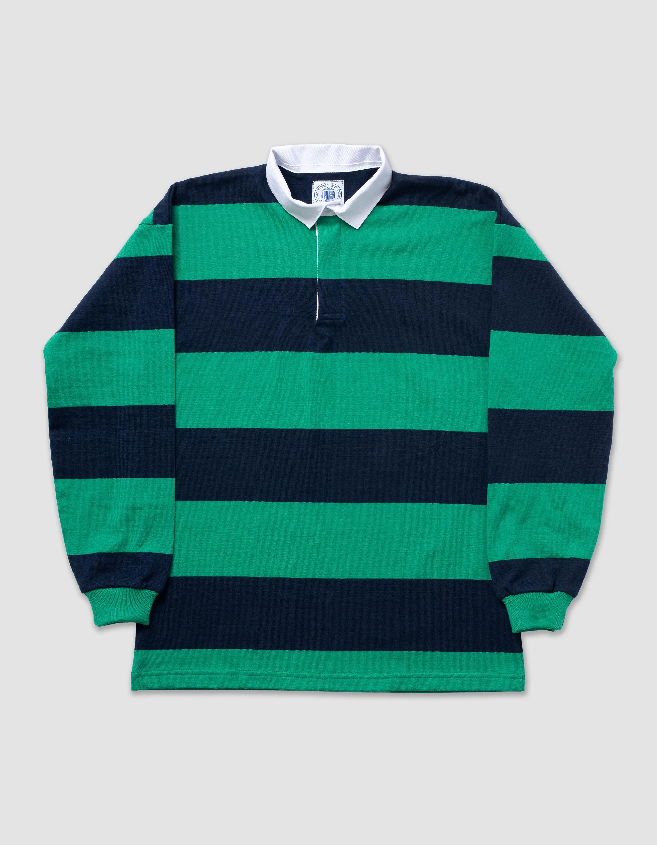 CLASSIC STRIPE RUGBY SHIRT - KELLY/NAVY sold by J. Press