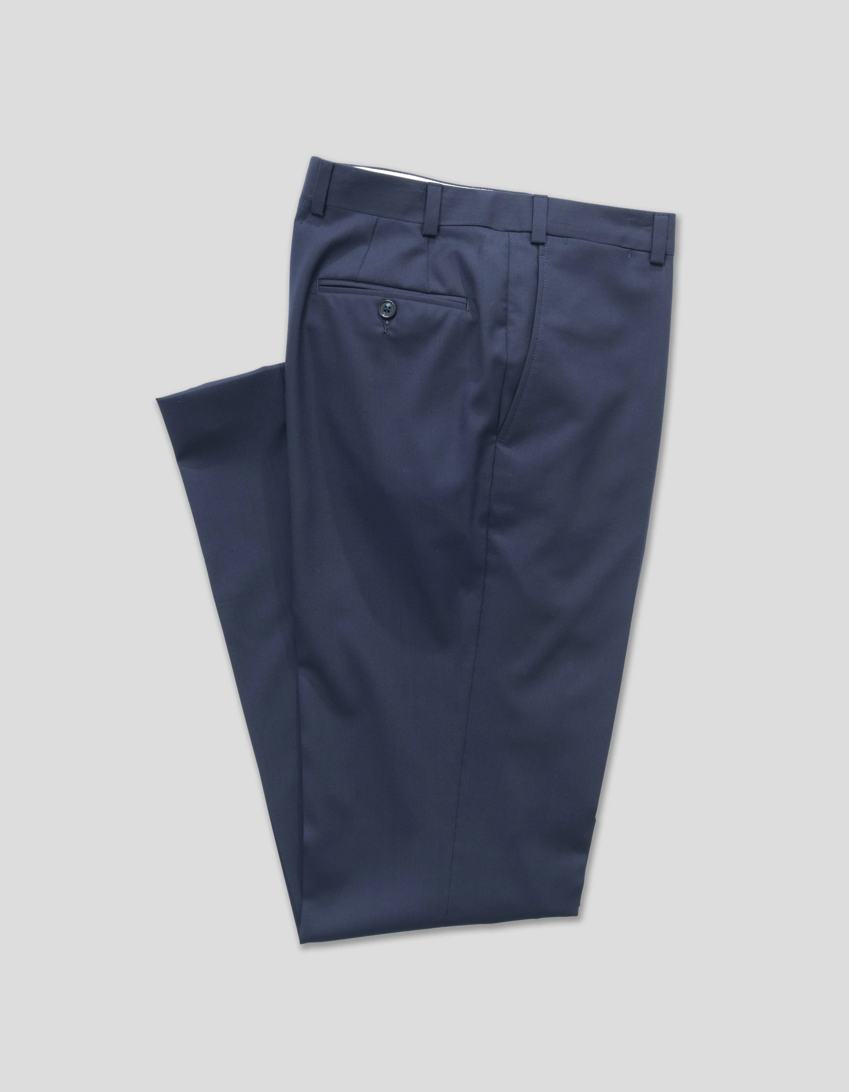 Made-in-Canada Navy Tropical Wool Trouser sold by J. Press
