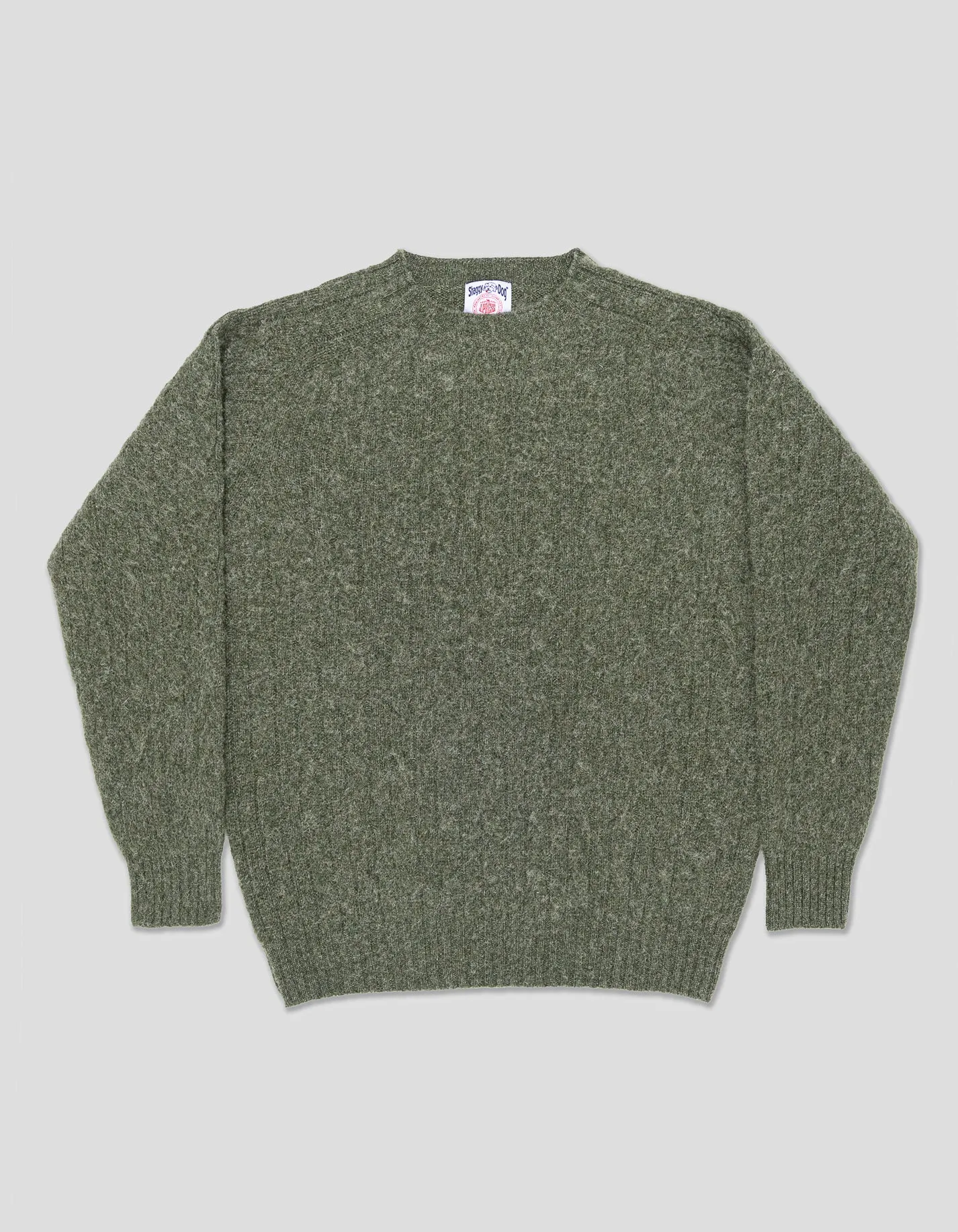 Made-in-Scotland Dark Green Shaggy Dog Cableknit Sweater - Classic Fit sold by J. Press