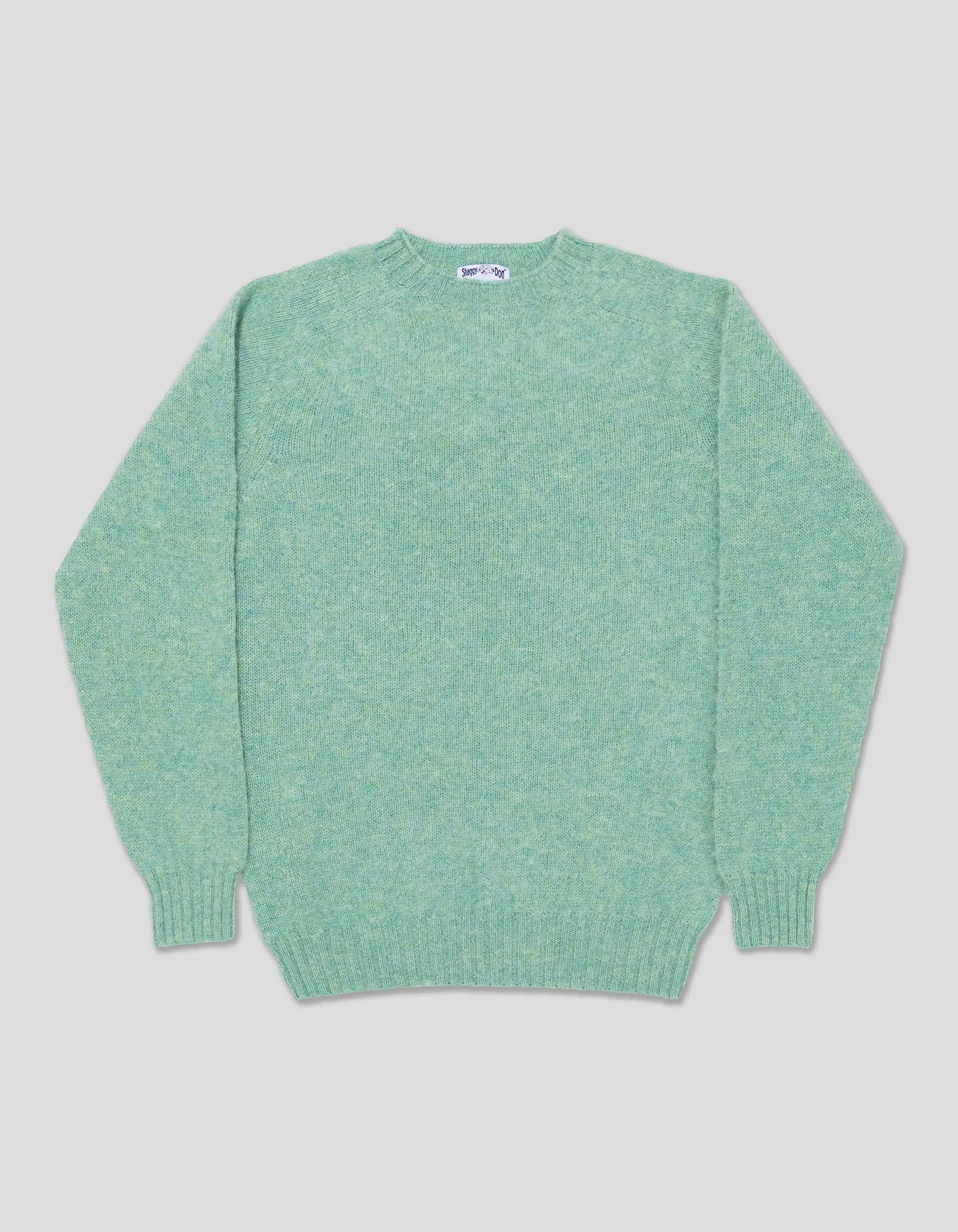 Made-in-Scotland Ice Blue Shaggy Dog Sweater - Trim Fit sold by J. Press
