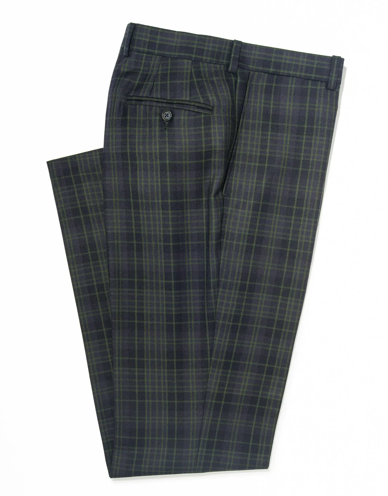 NAVY/GREEN PLAID TROUSERS - CLASSIC FIT sold by J. Press