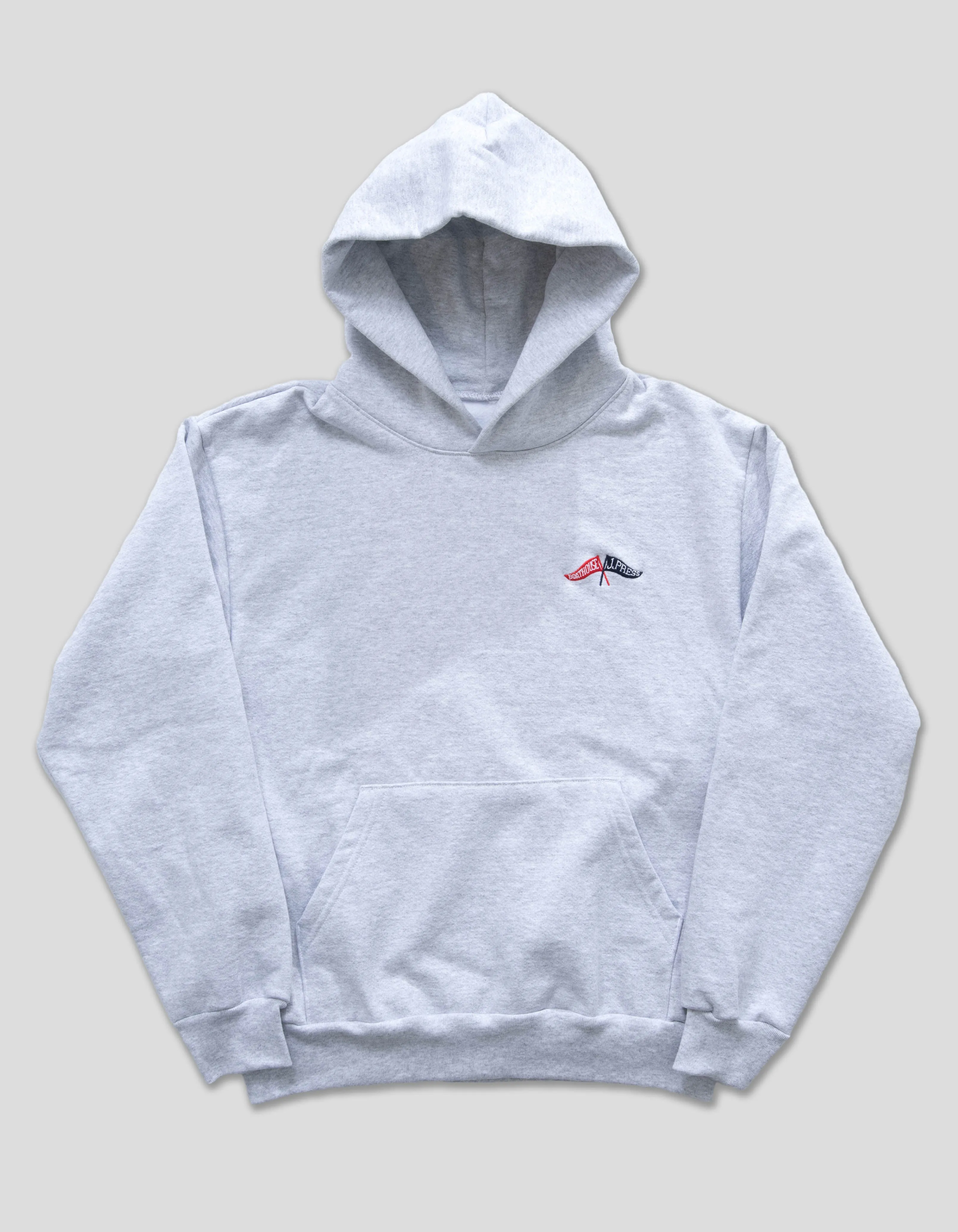 J.PRESS x BOATHOUSE COTTON HOODIE - GREY sold by J. Press