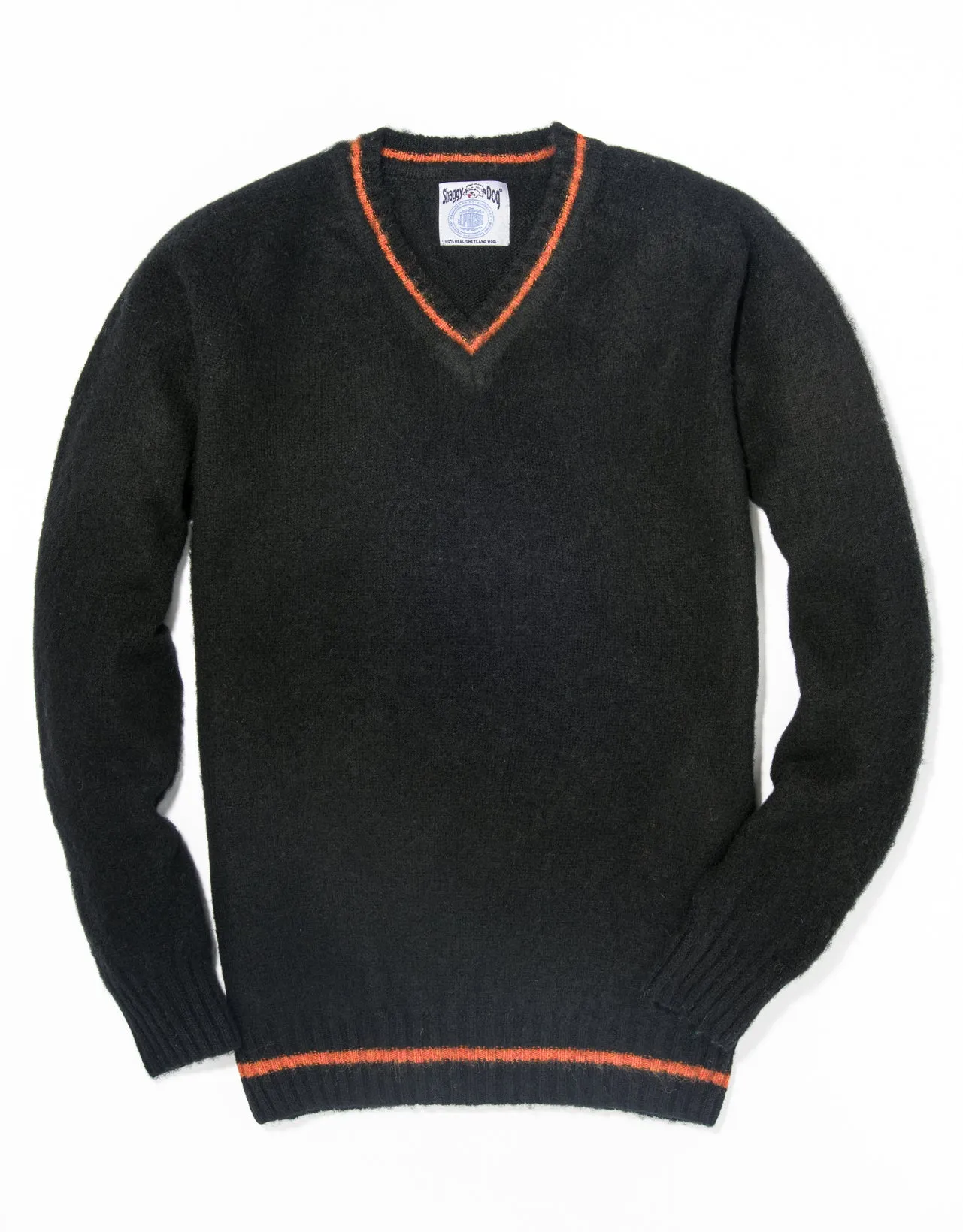 SHAGGY DOG V-NECK SWEATER BLACK - TRIM FIT sold by J. Press