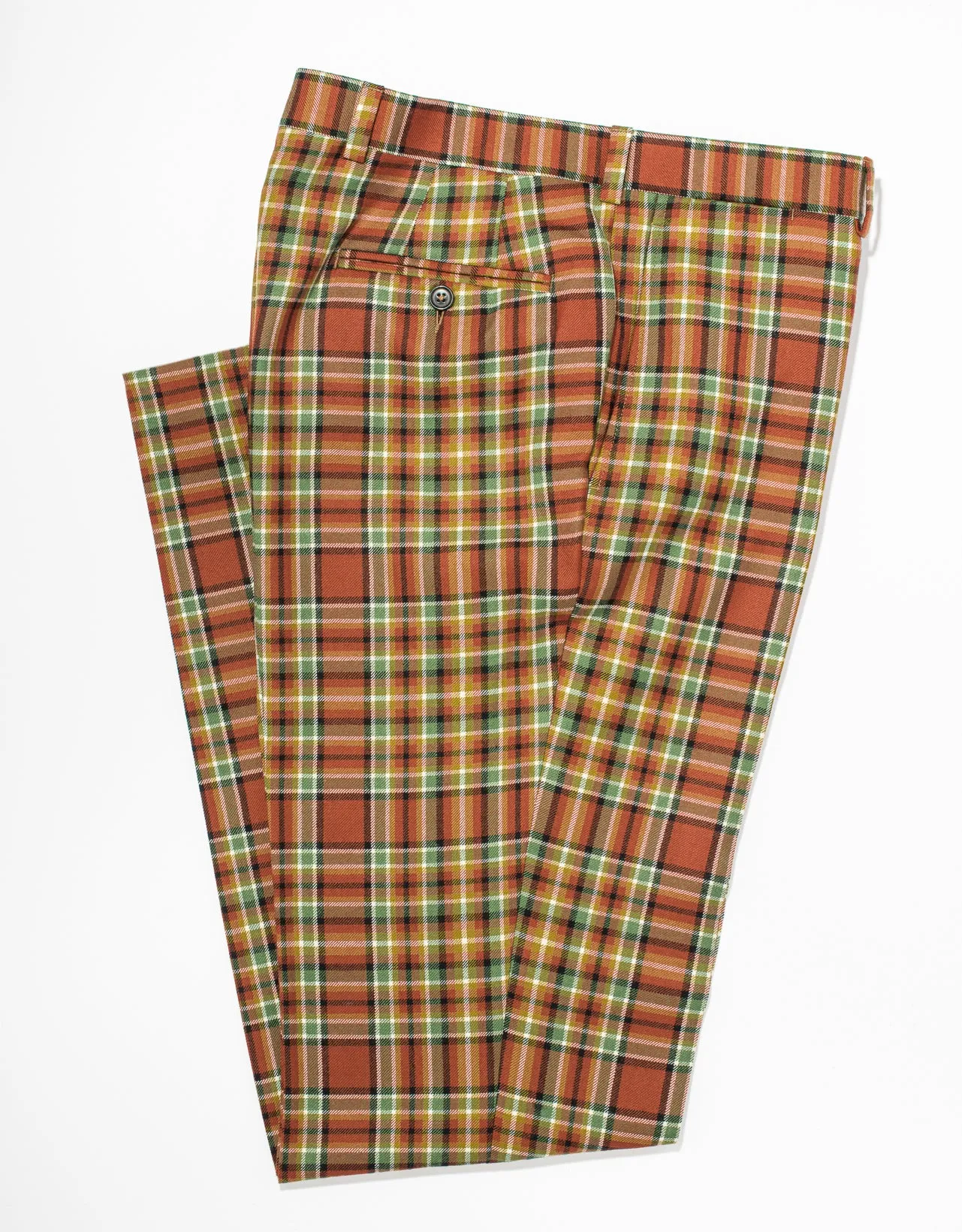 ORANGE/GREEN PLAID TROUSERS - CLASSIC FIT sold by J. Press