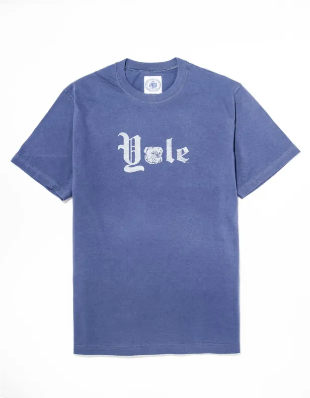 Yale Blue Gothic Spellout T-Shirt sold by J. Press