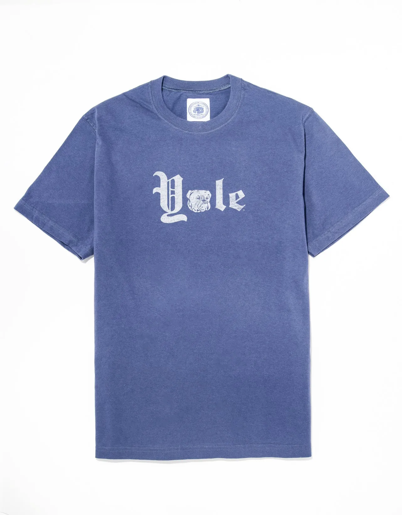 Yale Blue Gothic Spellout T-Shirt sold by J. Press
