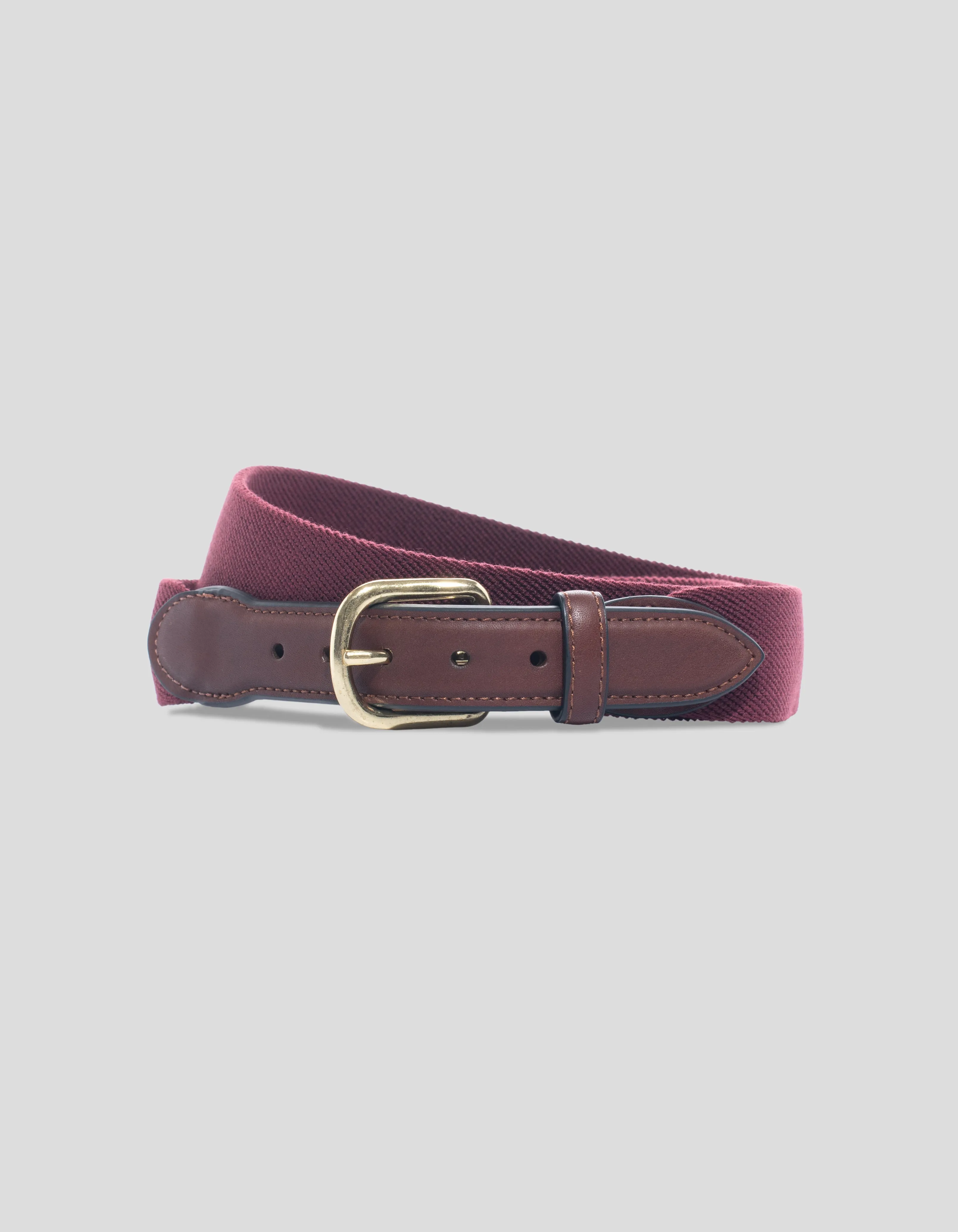 Made-in-USA Burgundy Belgian Stretch Surcingle Belt sold by J. Press