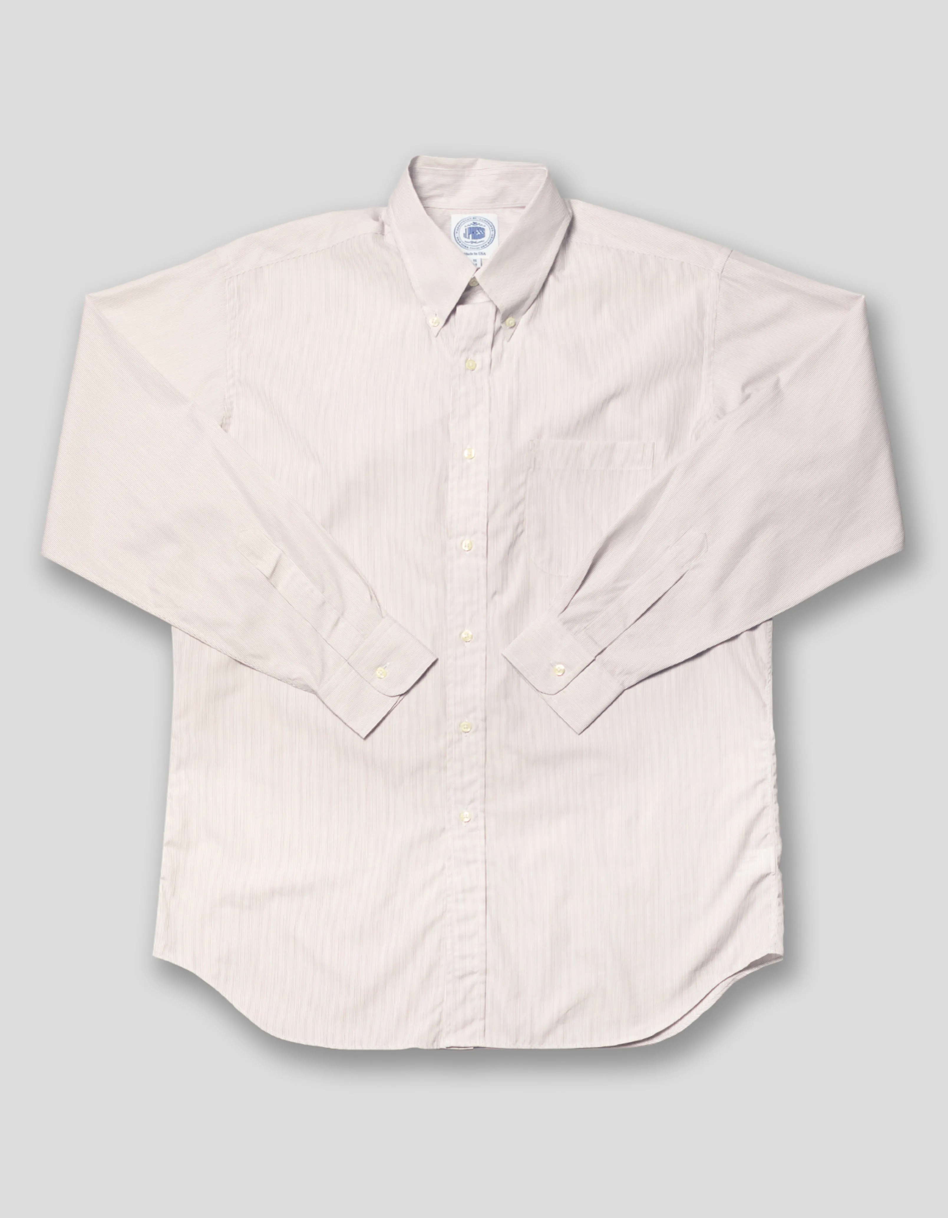 Made-in-USA Burgundy Hairline Stripe Button Down Shirt - Classic Fit sold by J. Press