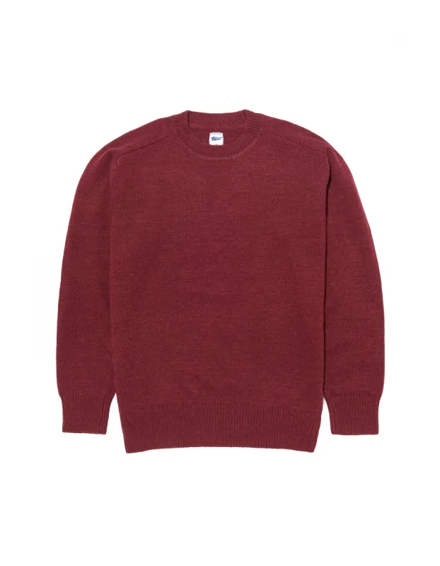 WOOL CREW NECK SWEATER - BURGUNDY sold by J. Press