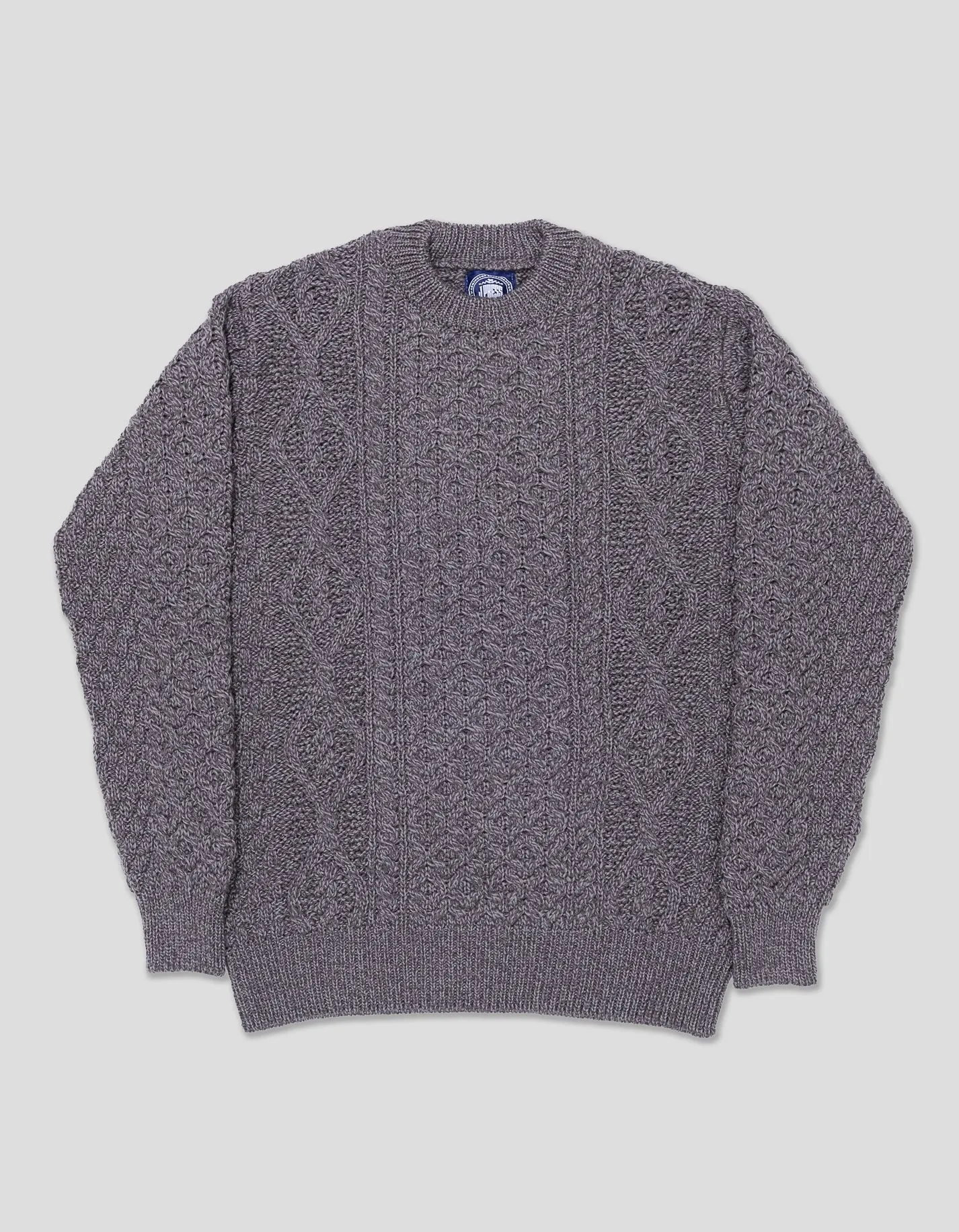 Made-in-Ireland Charcoal Aran Fisherman's Sweater sold by J. Press