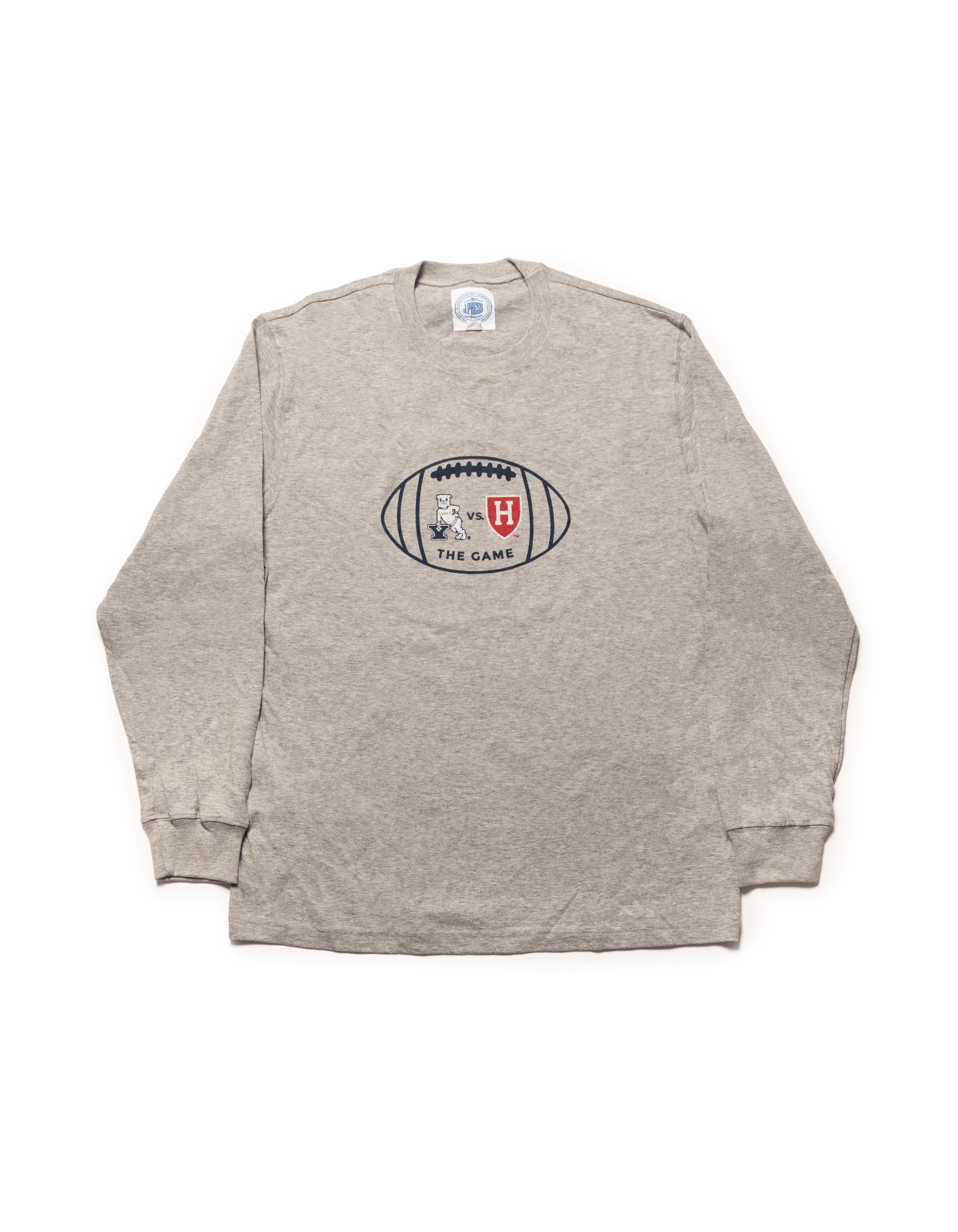 Yale x Harvard "The Game" Grey Long Sleeve T-Shirt sold by J. Press