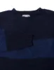 Made-in-Scotland Blue & Navy Shaggy Dog Block Stripe Sweater - Trim Fit sold by J. Press